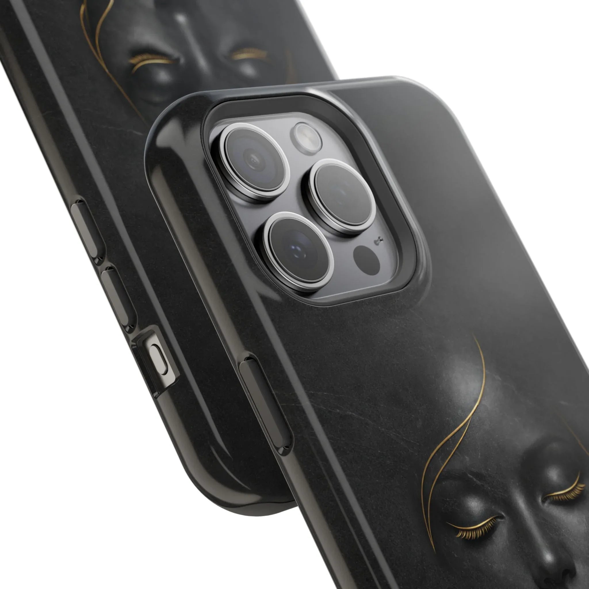 Black Gold Face Phone Case for iPhone 13-17 - KARARMDESIGN