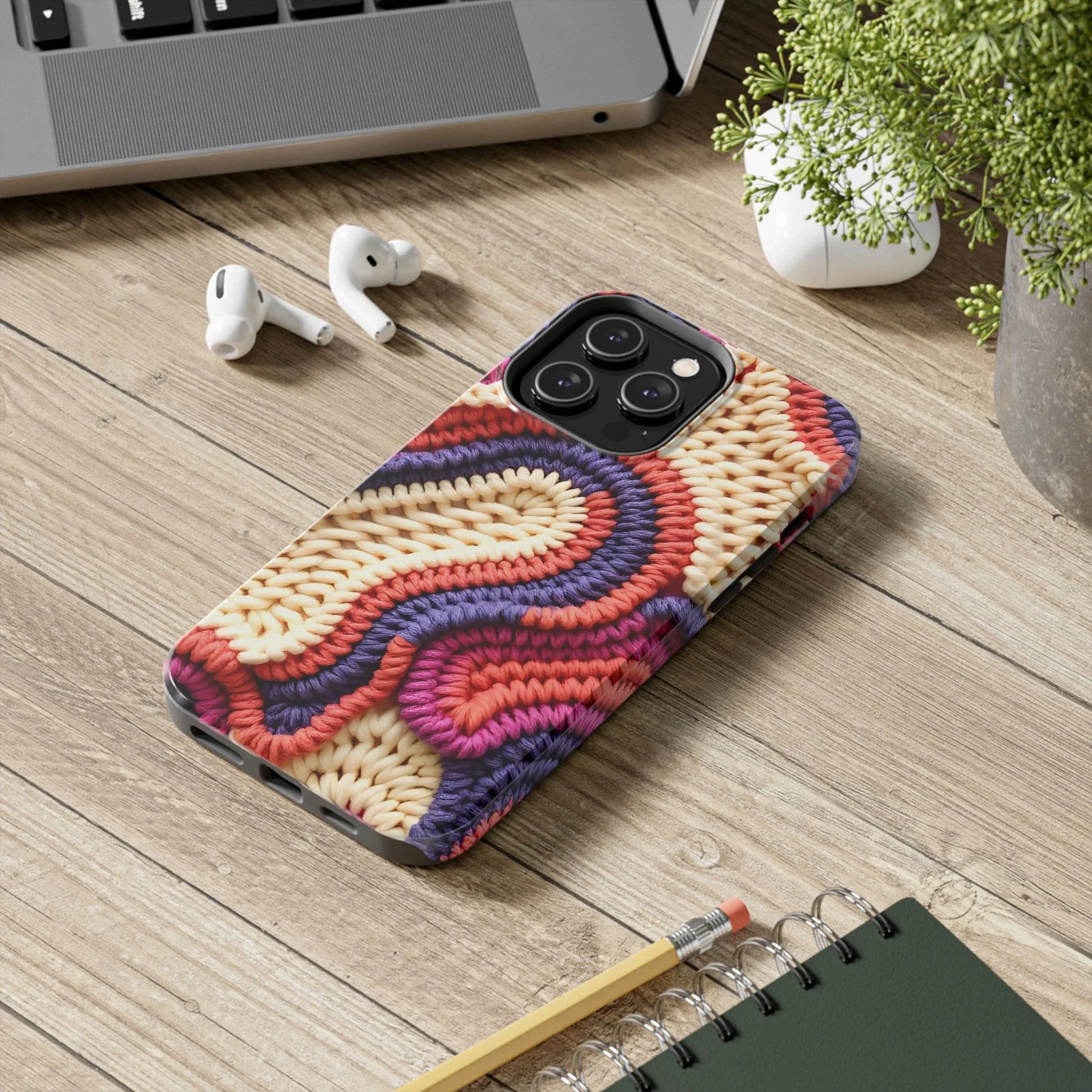 Handwoven Textile Art Phone Case for iPhone 11-17 and Galaxy S21-S25 - KARARMDESIGN