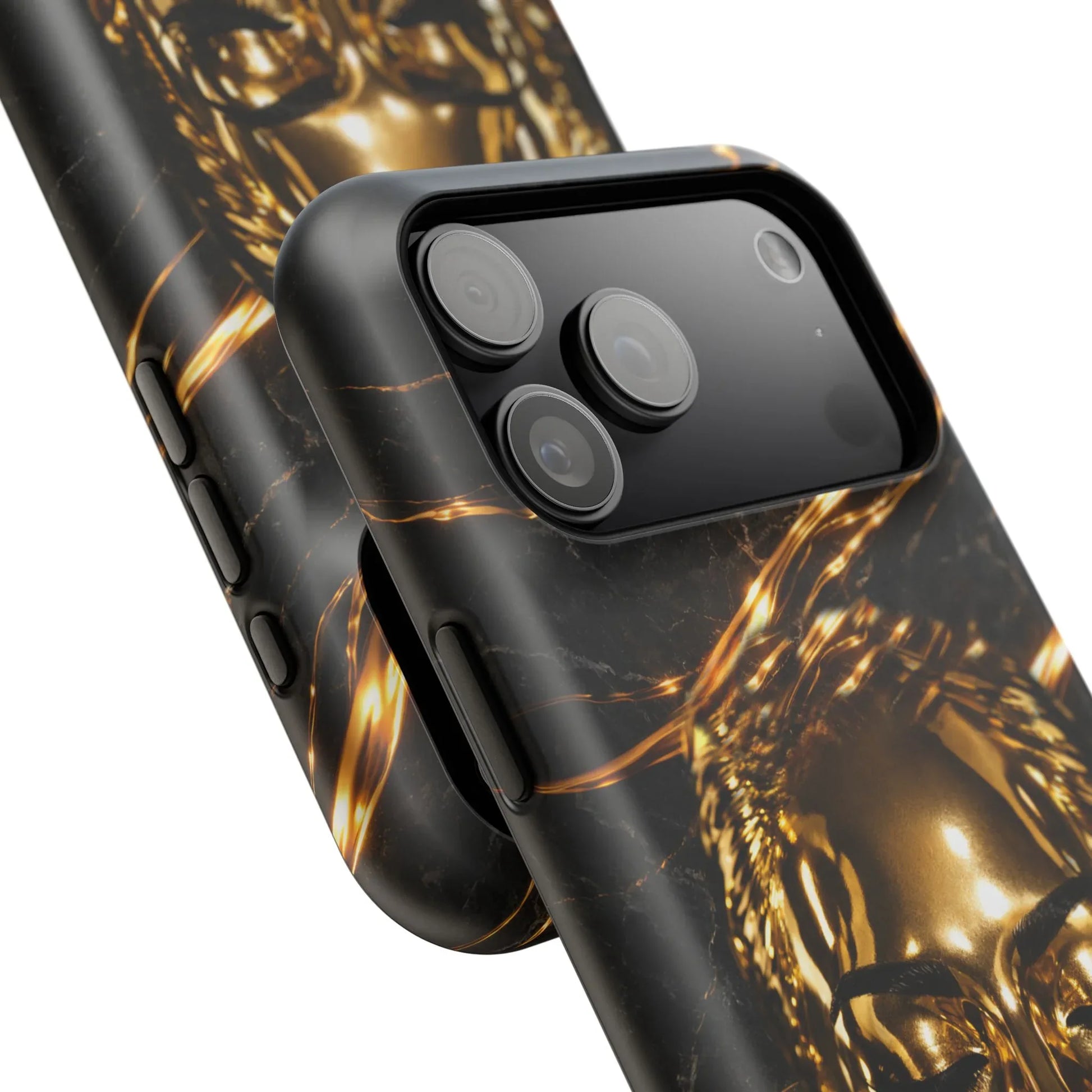 Luxury Gold Portrait Phone Case for iPhone 11-17 and Galaxy S21-S25 - KARARMDESIGN