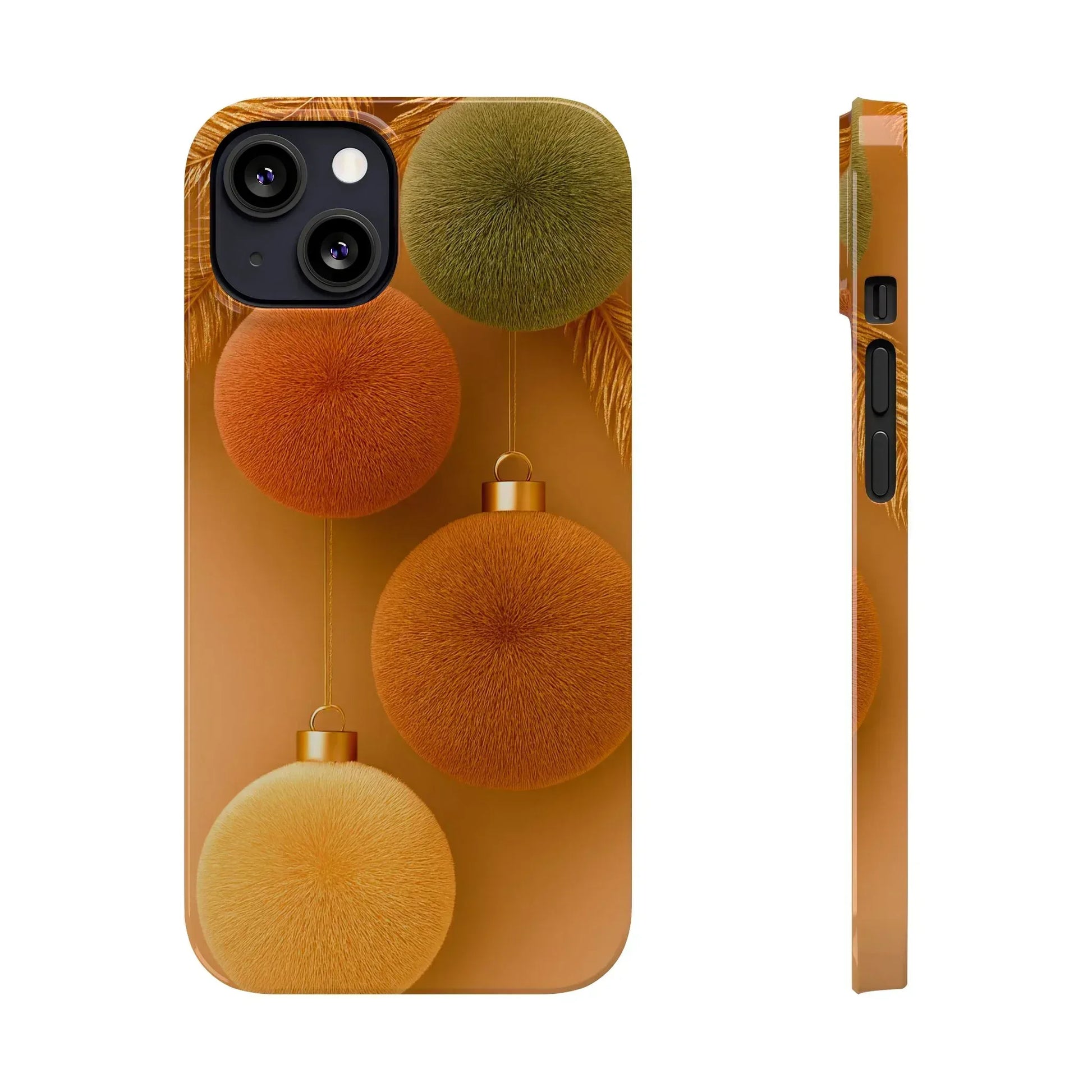 Golden Fuzz Ornaments Phone Case for iPhone 11-17 - KARARMDESIGN