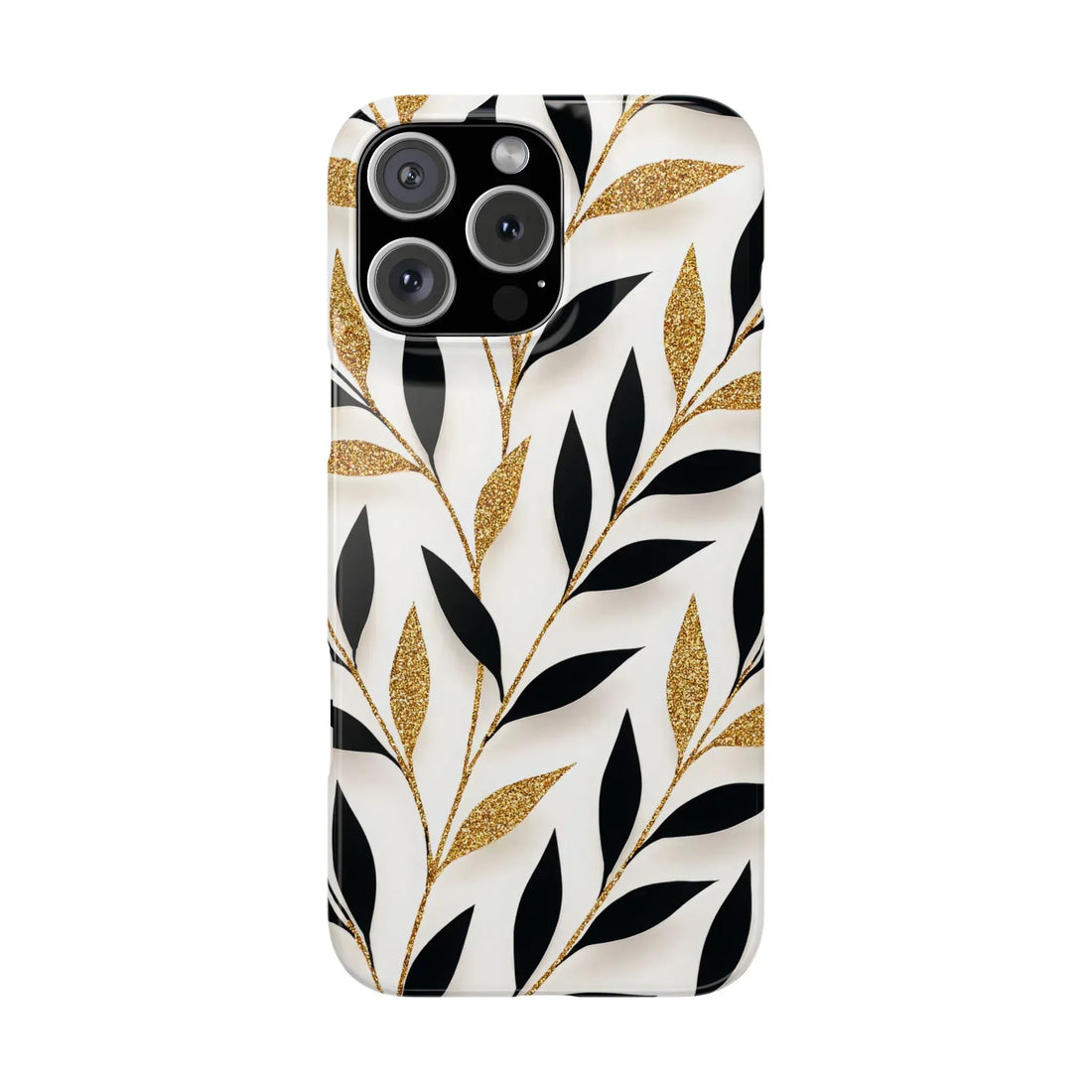 Botanical Gold Leaf Phone Case for iPhone 11-17 - KARARMDESIGN