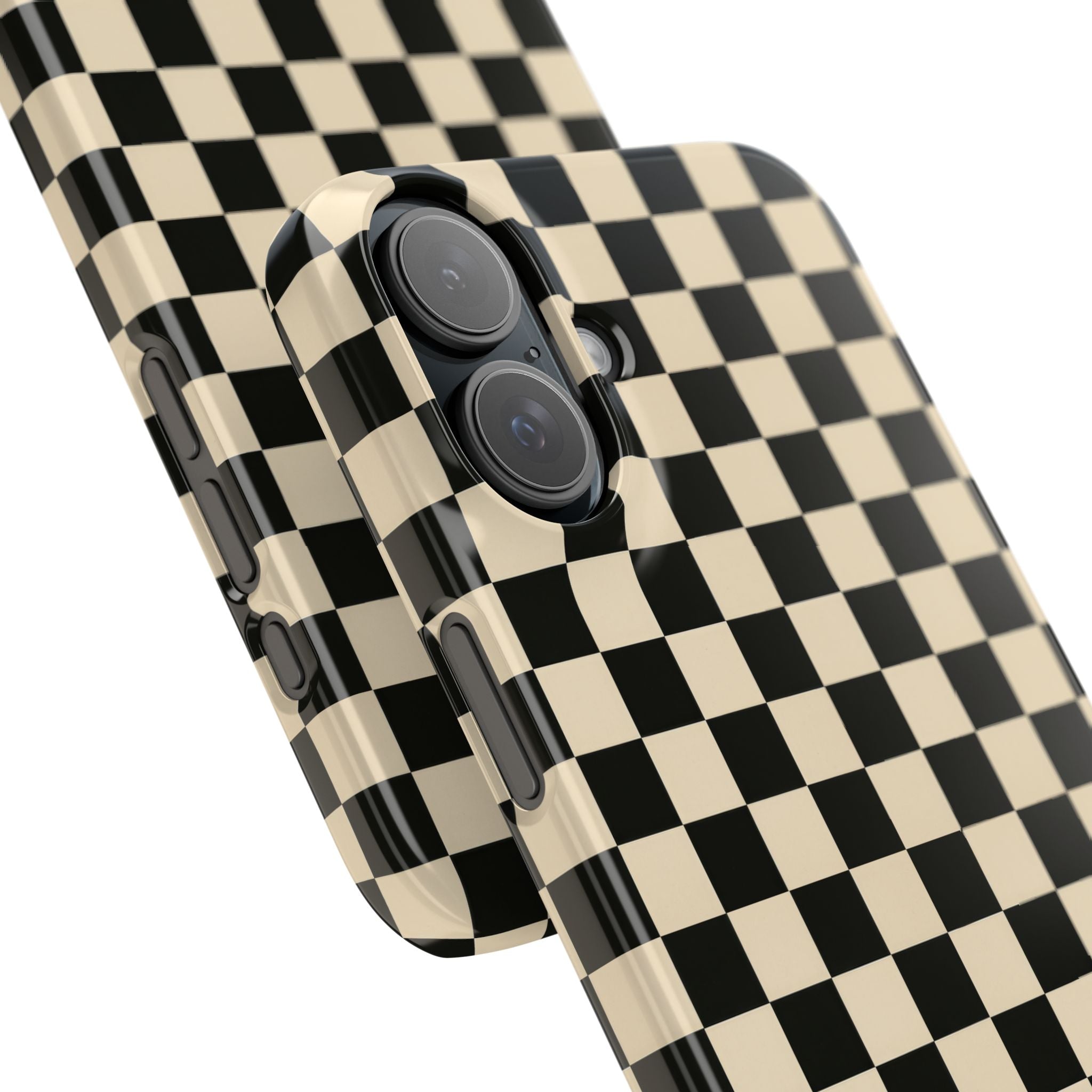 Stylish Matte Checker Phone Case for iPhone 11-17 & Galaxy S20-S26
