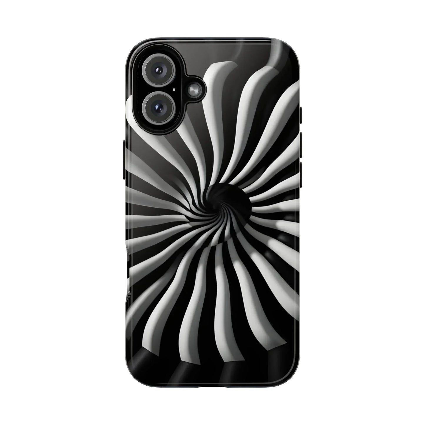 Hypnotic Black and White Spiral Phone Case for iPhone & Galaxy - KarArmDesign