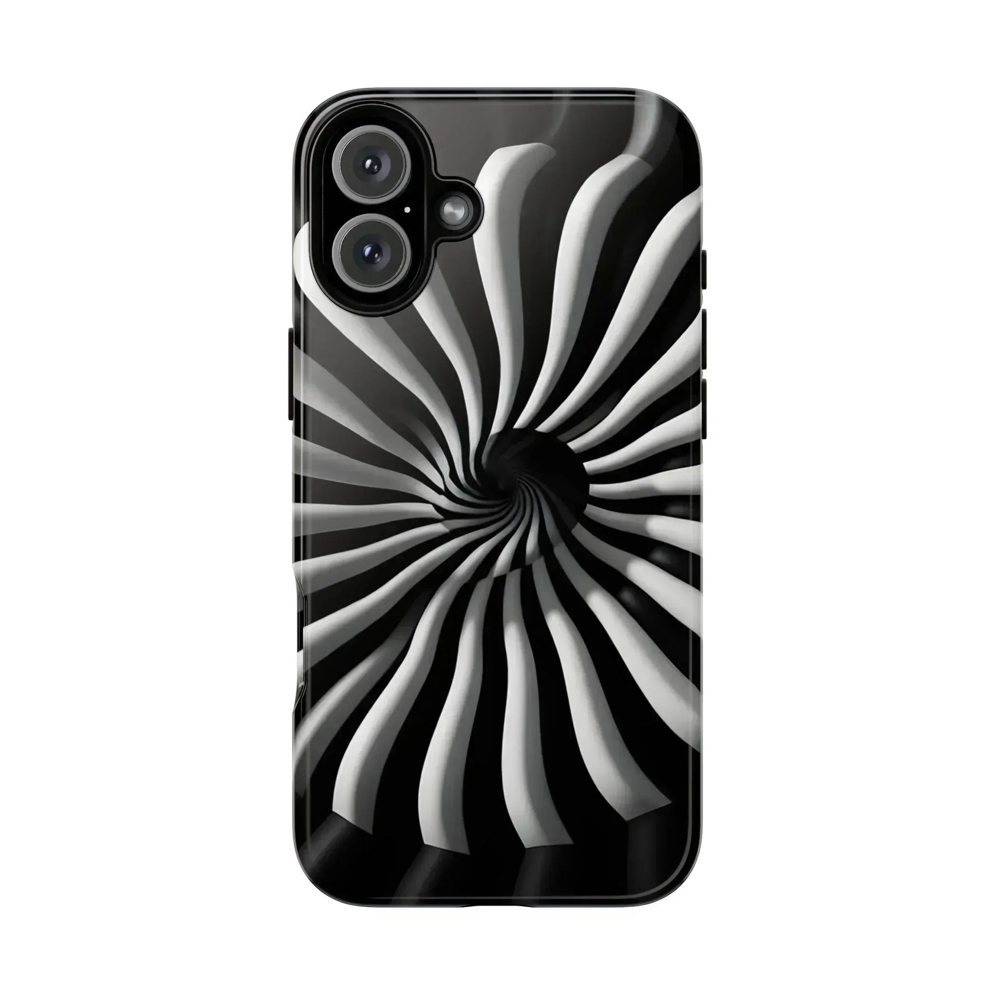 Hypnotic Black and White Spiral Phone Case for iPhone & Galaxy - KARARMDESIGN