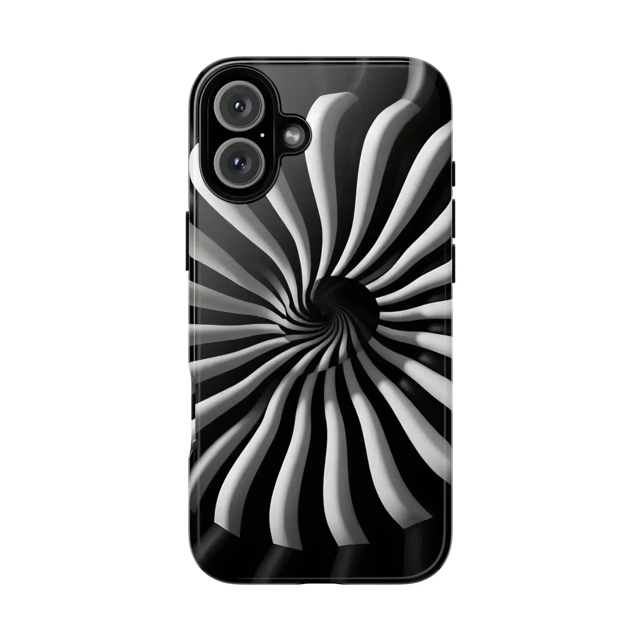 Hypnotic Black and White Spiral Phone Case for iPhone & Galaxy - KARARMDESIGN