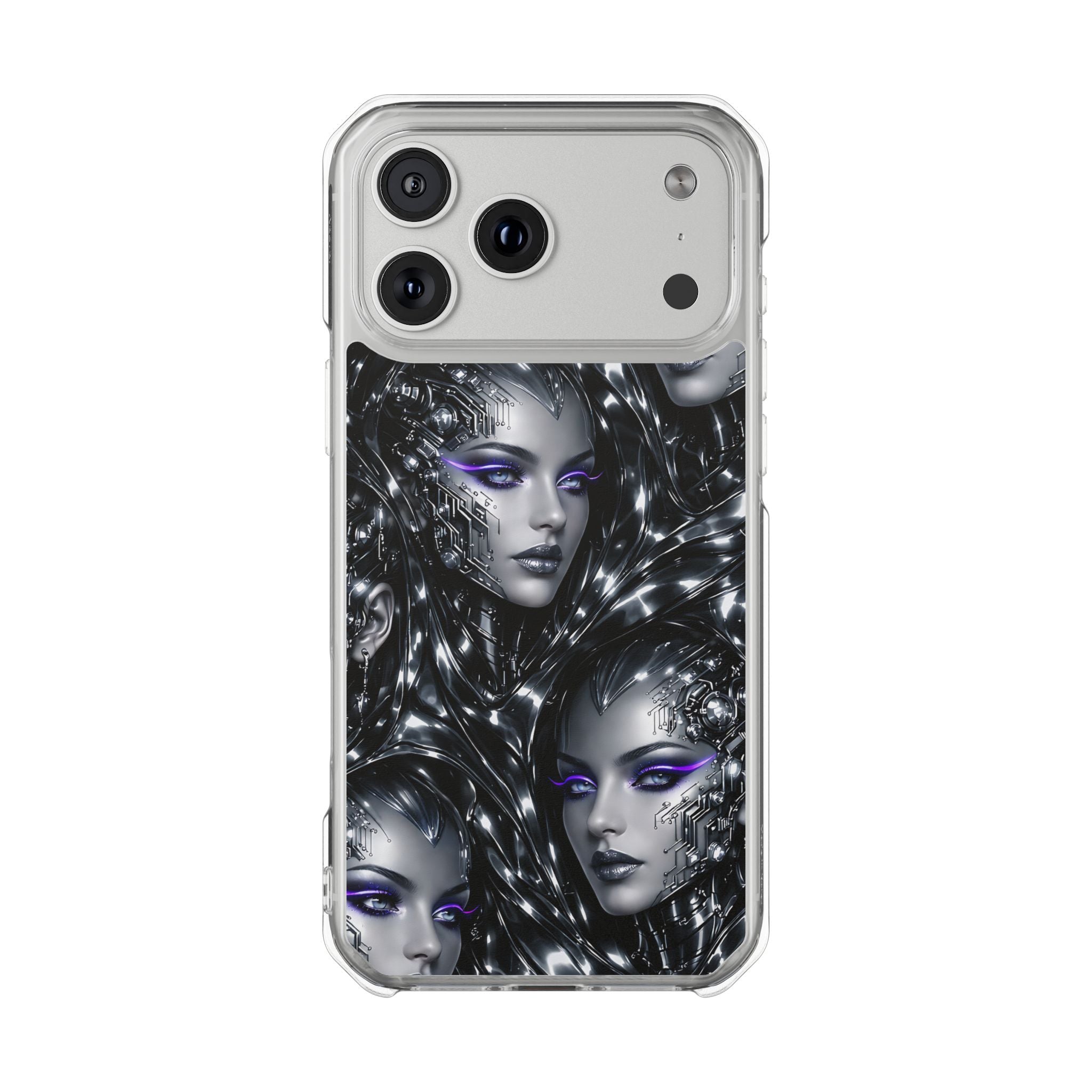 Cyber Chrome Women Phone Case for iPhone 14-17