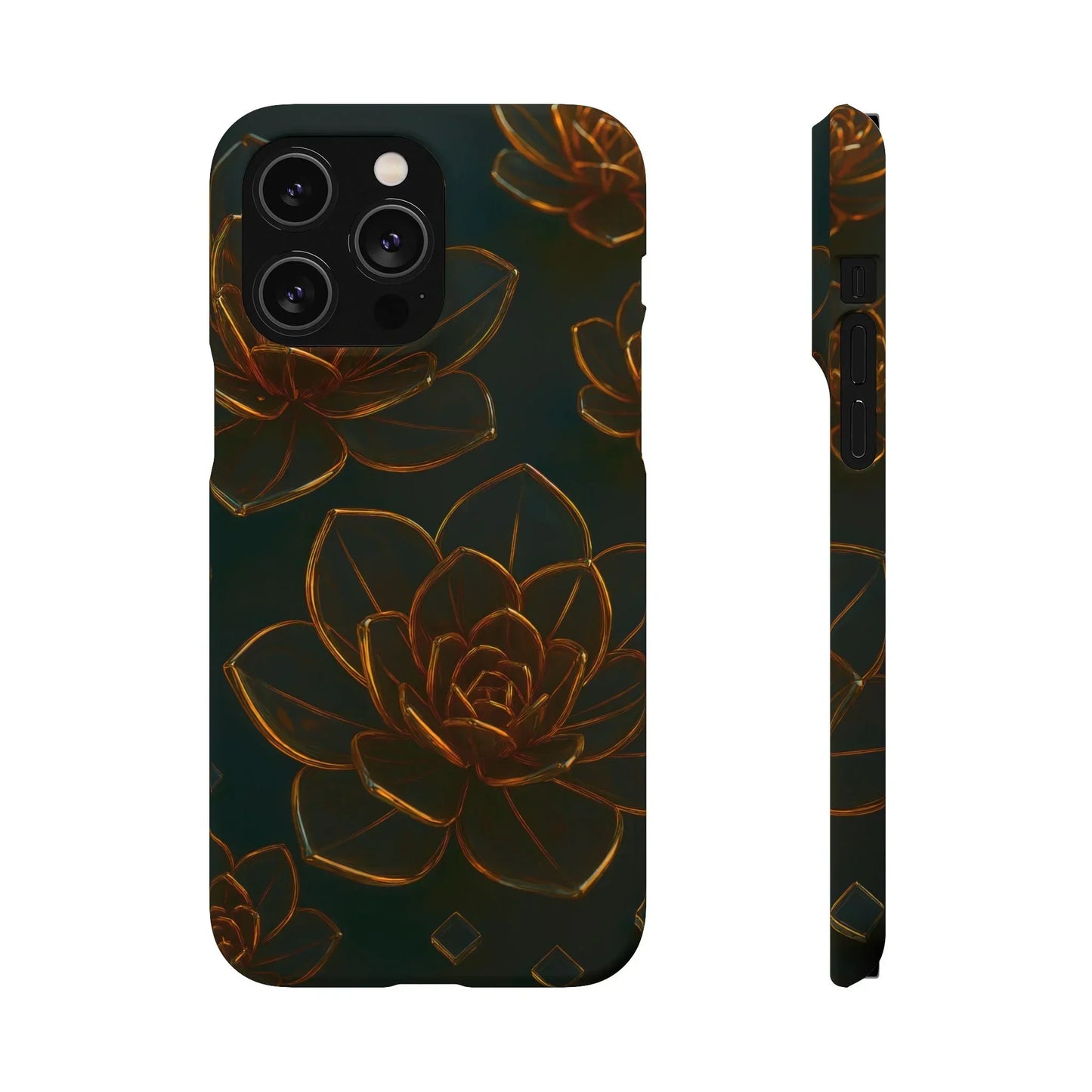 Glass Flower Phone Case for iPhone 7-16 and Galaxy S10-S24 Models