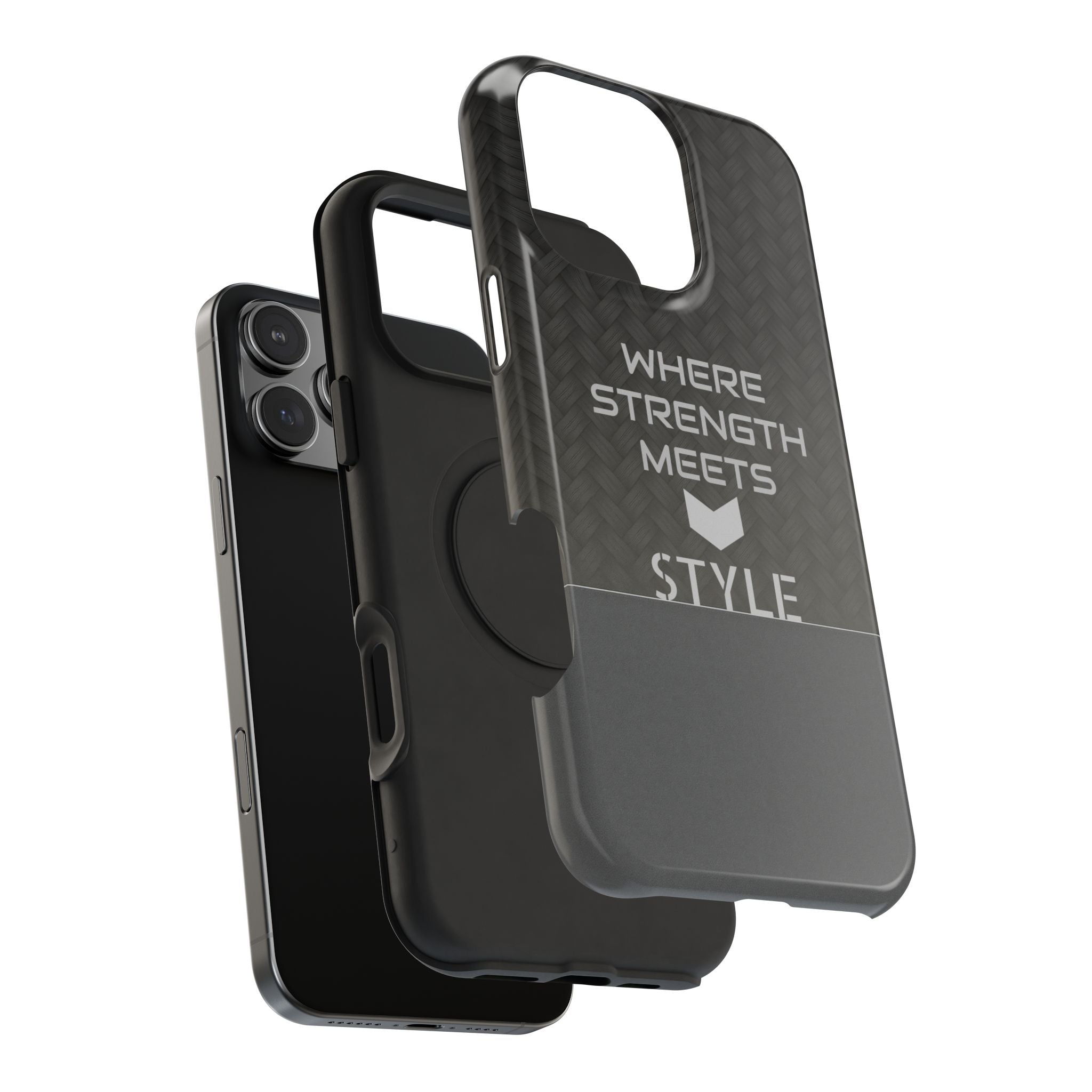 Gray Carbon Phone Case for iPhone 12-16 and Galaxy S21-S22