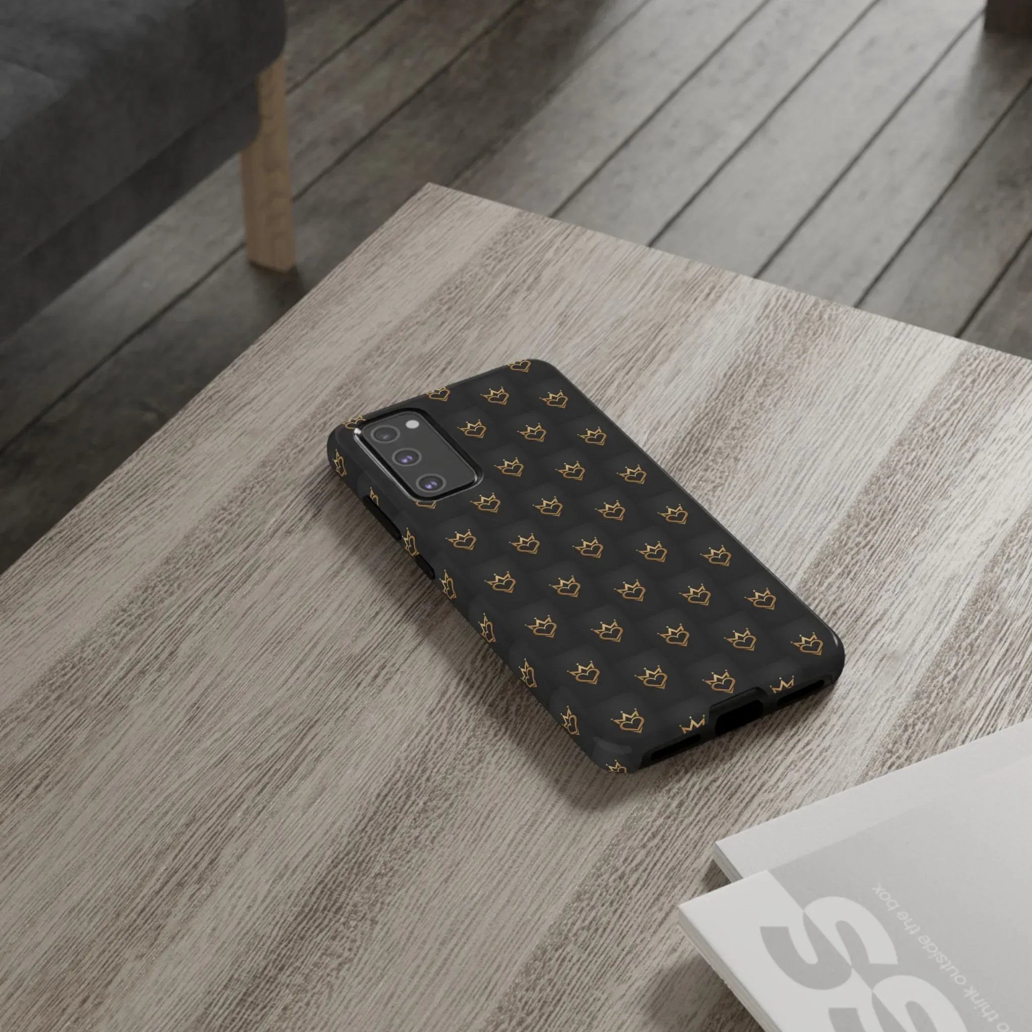 Crowned Heart Doodle Phone Case for iPhone 11-17 & Galaxy S10-S25 - KARARMDESIGN