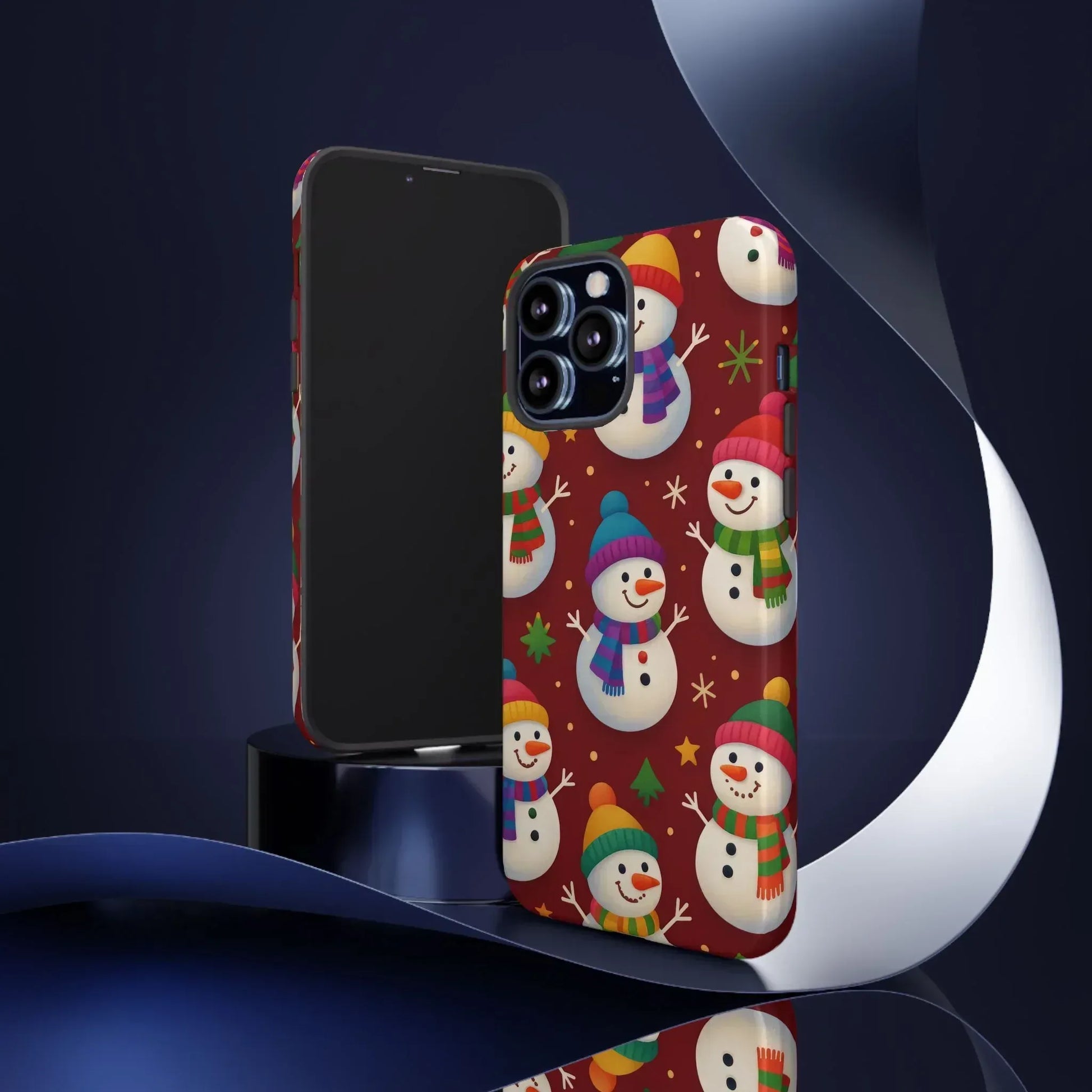 Festive Snowmen Parade Phone Case for iPhone 11–17 and Galaxy S10–S25 - KARARMDESIGN
