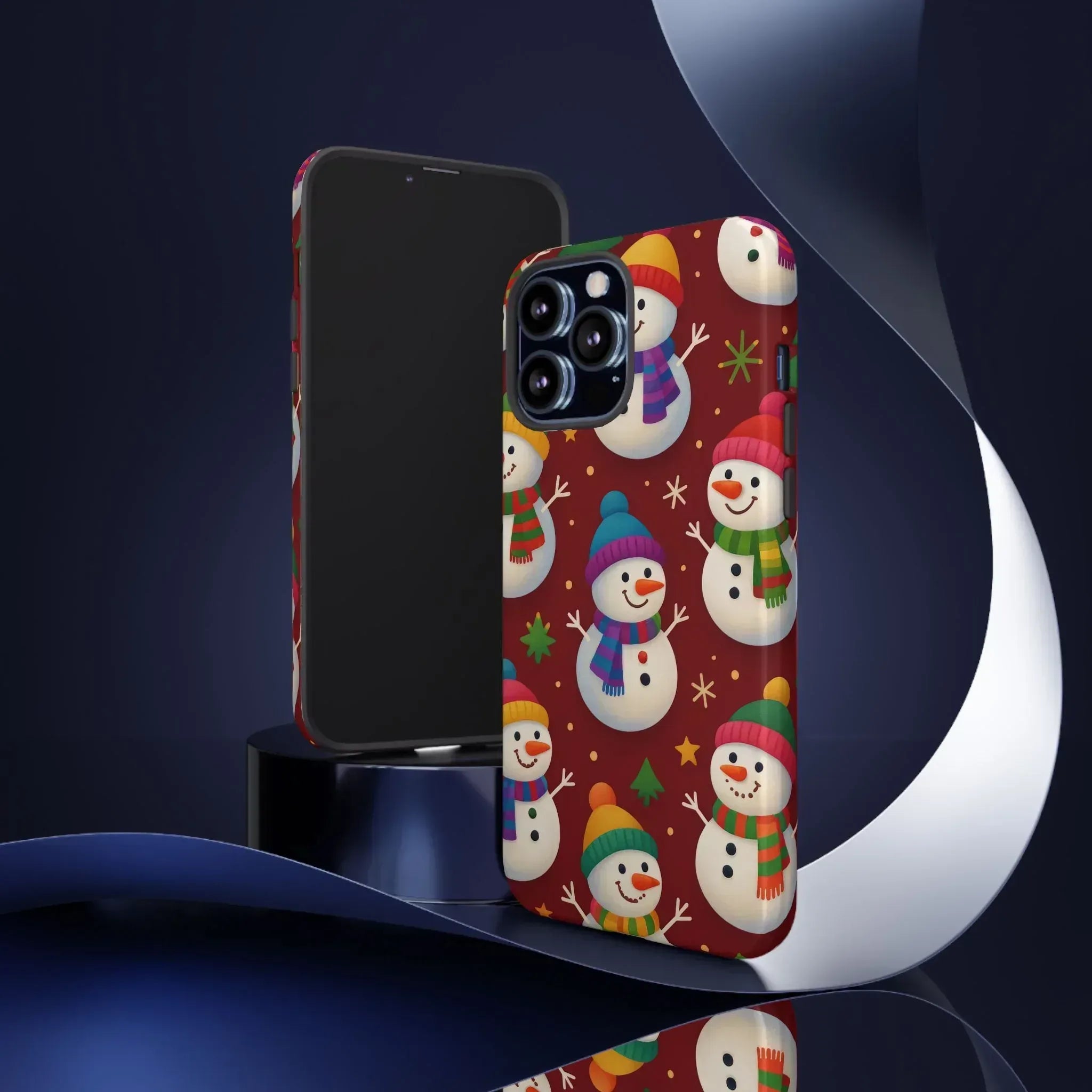 Festive Snowmen Parade Phone Case for iPhone 11–17 and Galaxy S10–S25 - KARARMDESIGN