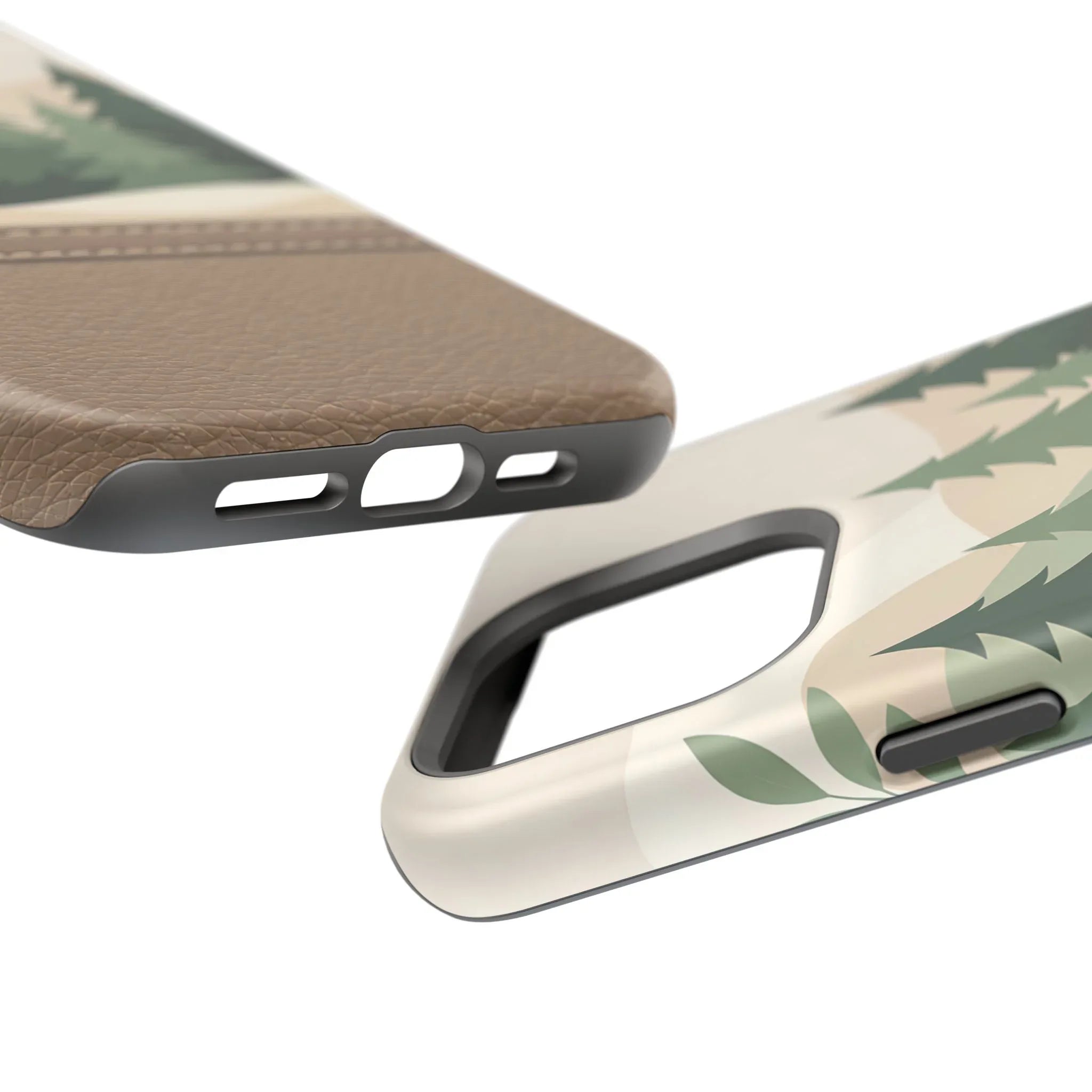 Forest Leather Phone Case for iPhone 11-17 and Galaxy S21-S25 - KARARMDESIGN