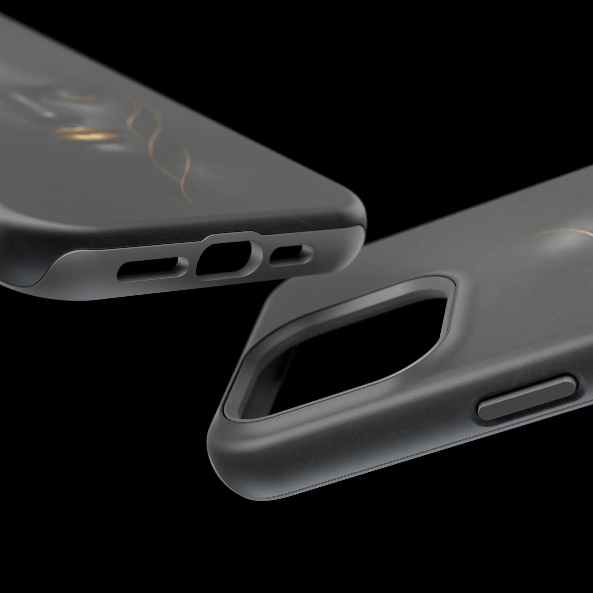 Black Gold Face Phone Case for iPhone 13-17 - KARARMDESIGN