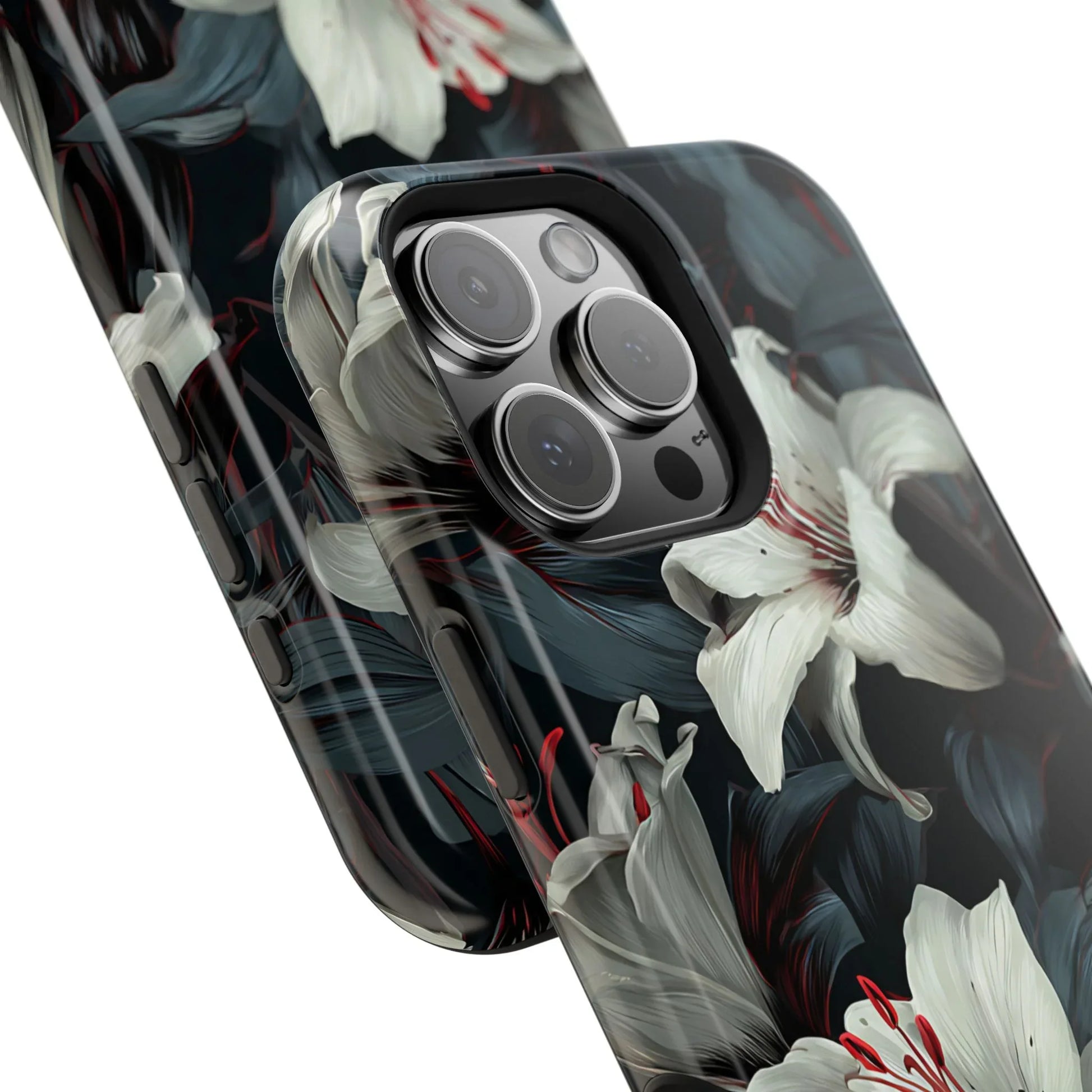 White Lily Floral Phone Case for iPhone 13-17 - KARARMDESIGN