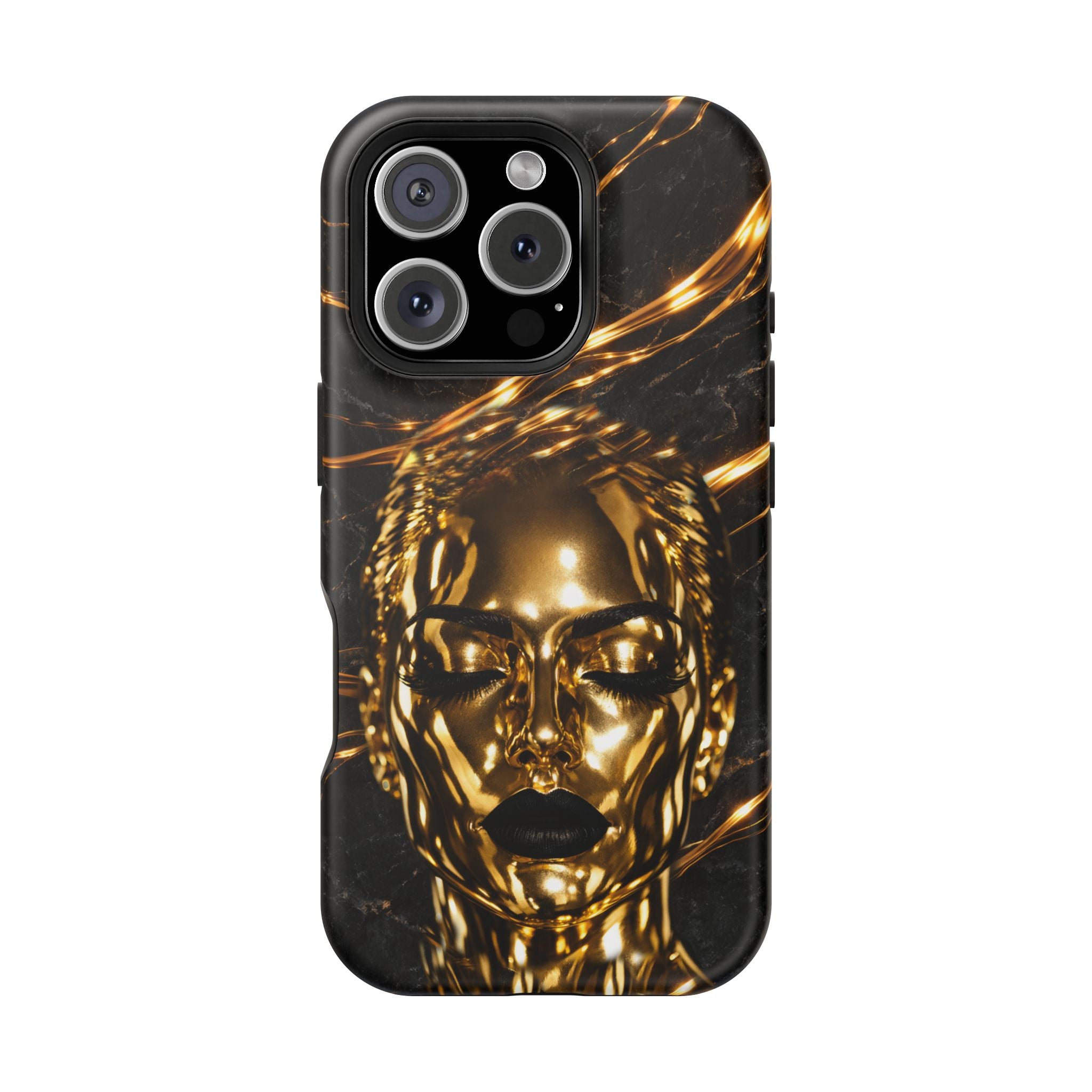 Luxury Gold Portrait Phone Case for iPhone 11-17 and Galaxy S21-S26