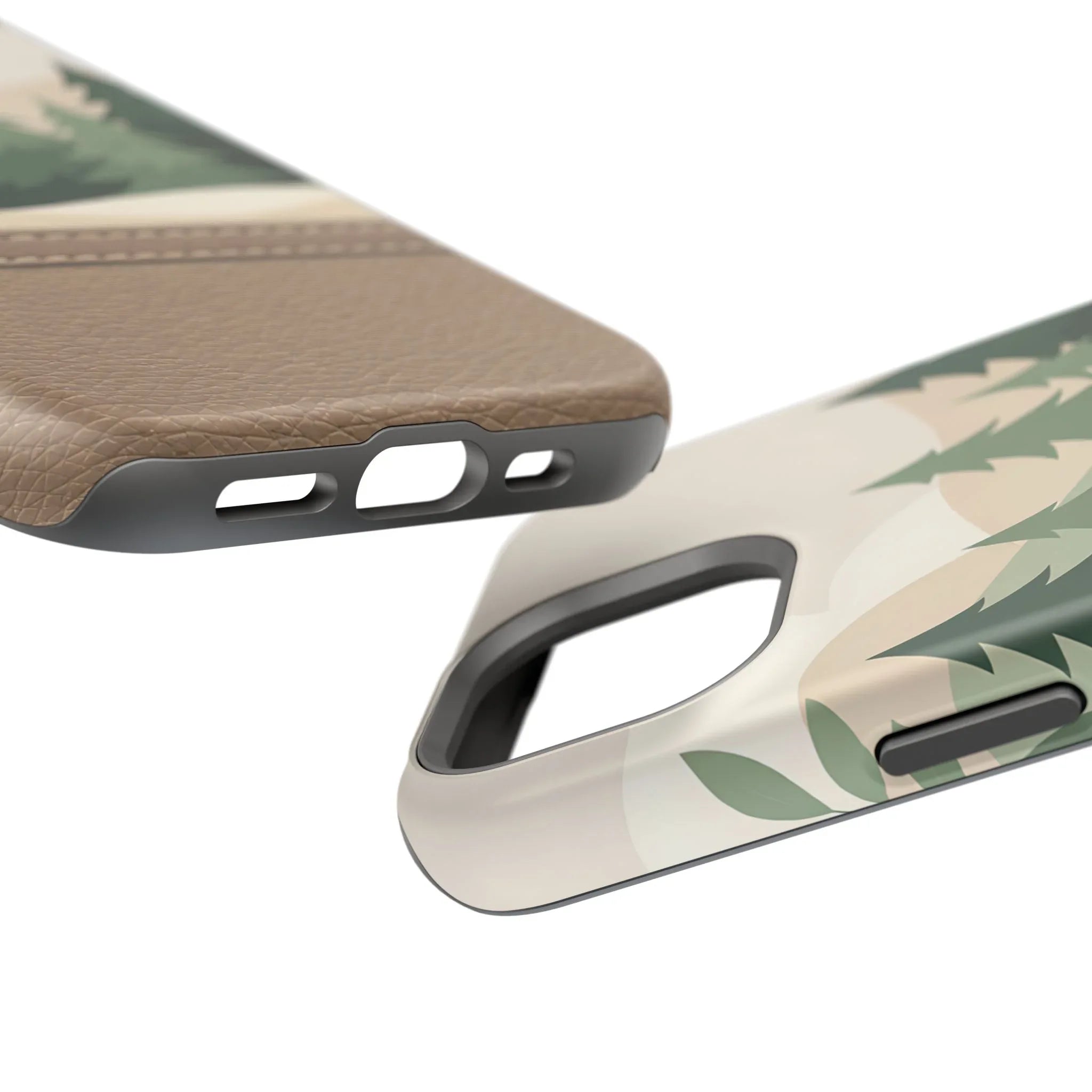 Forest Leather Phone Case for iPhone 11-17 and Galaxy S21-S25 - KARARMDESIGN