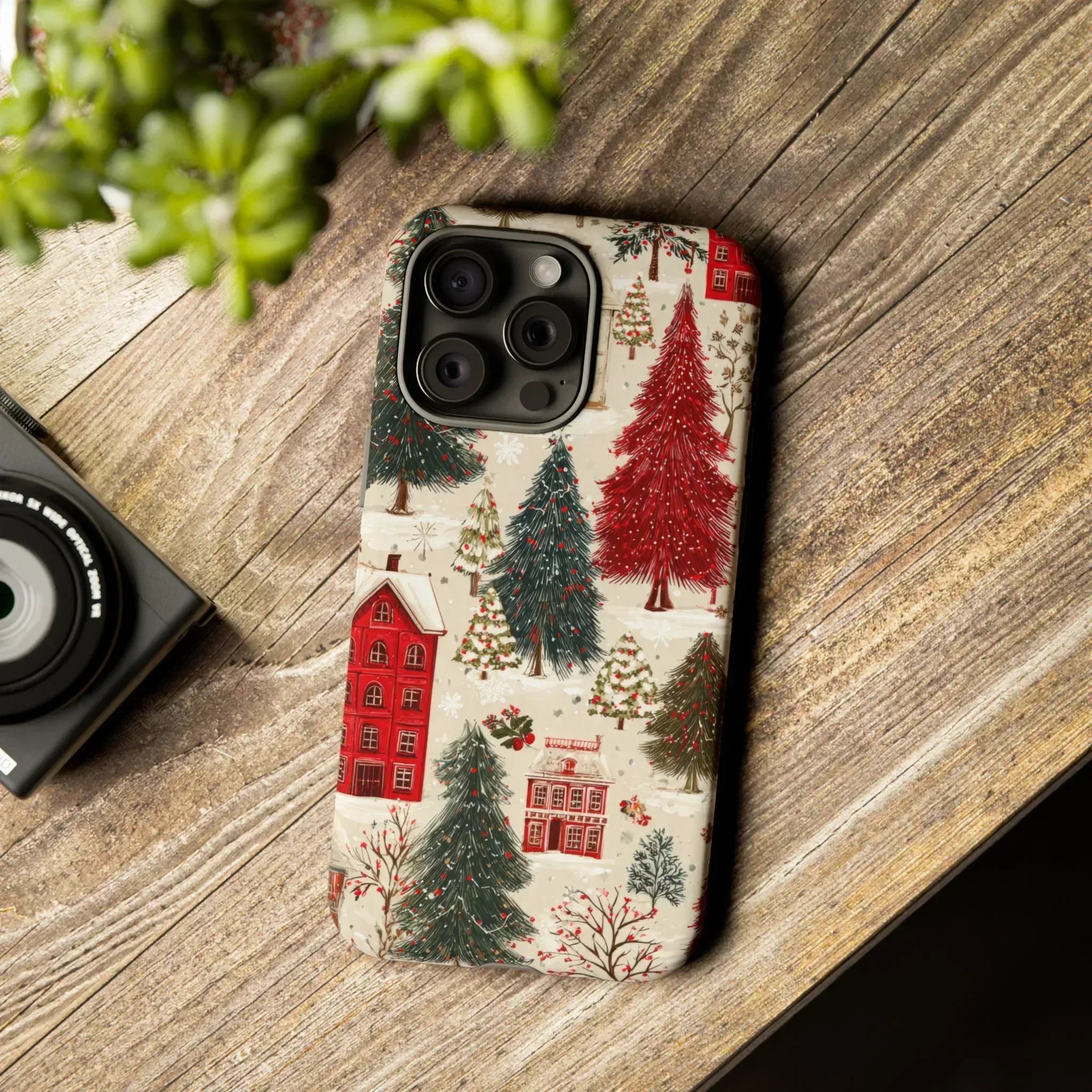 Cozy Winter Village Phone Case for iPhone 11-17 and Galaxy S10-S25 - KARARMDESIGN
