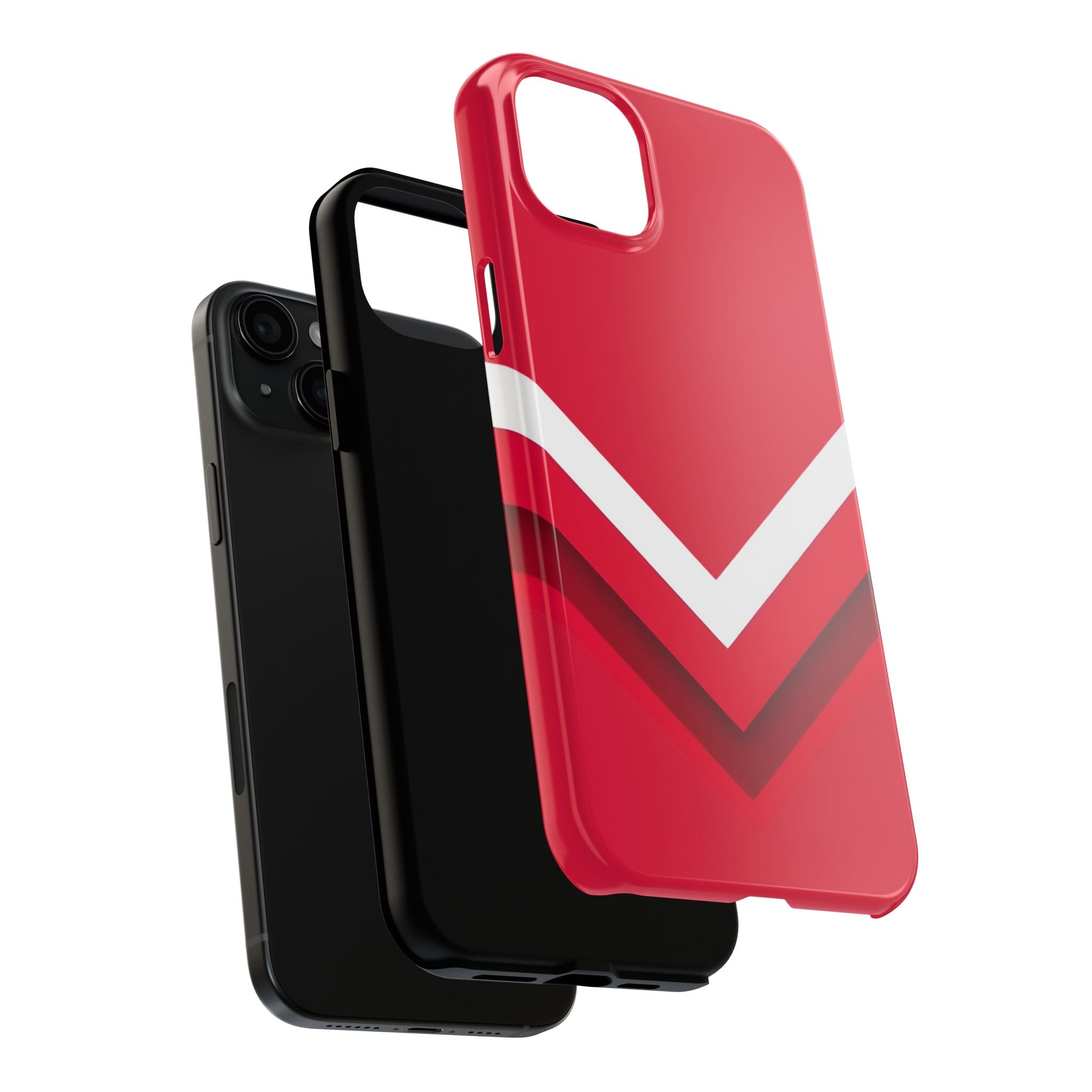 Red Chevron Armor Phone Case for iPhone 11–16 & Galaxy S21–S24