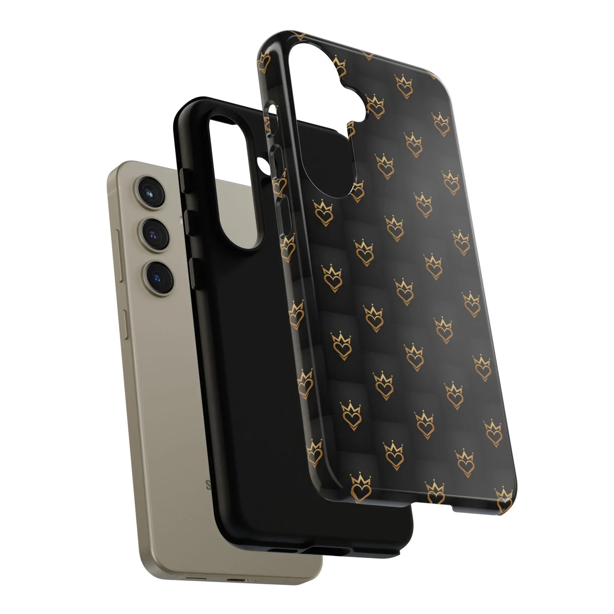 Crowned Heart Doodle Phone Case for iPhone 11-17 & Galaxy S10-S25 - KARARMDESIGN