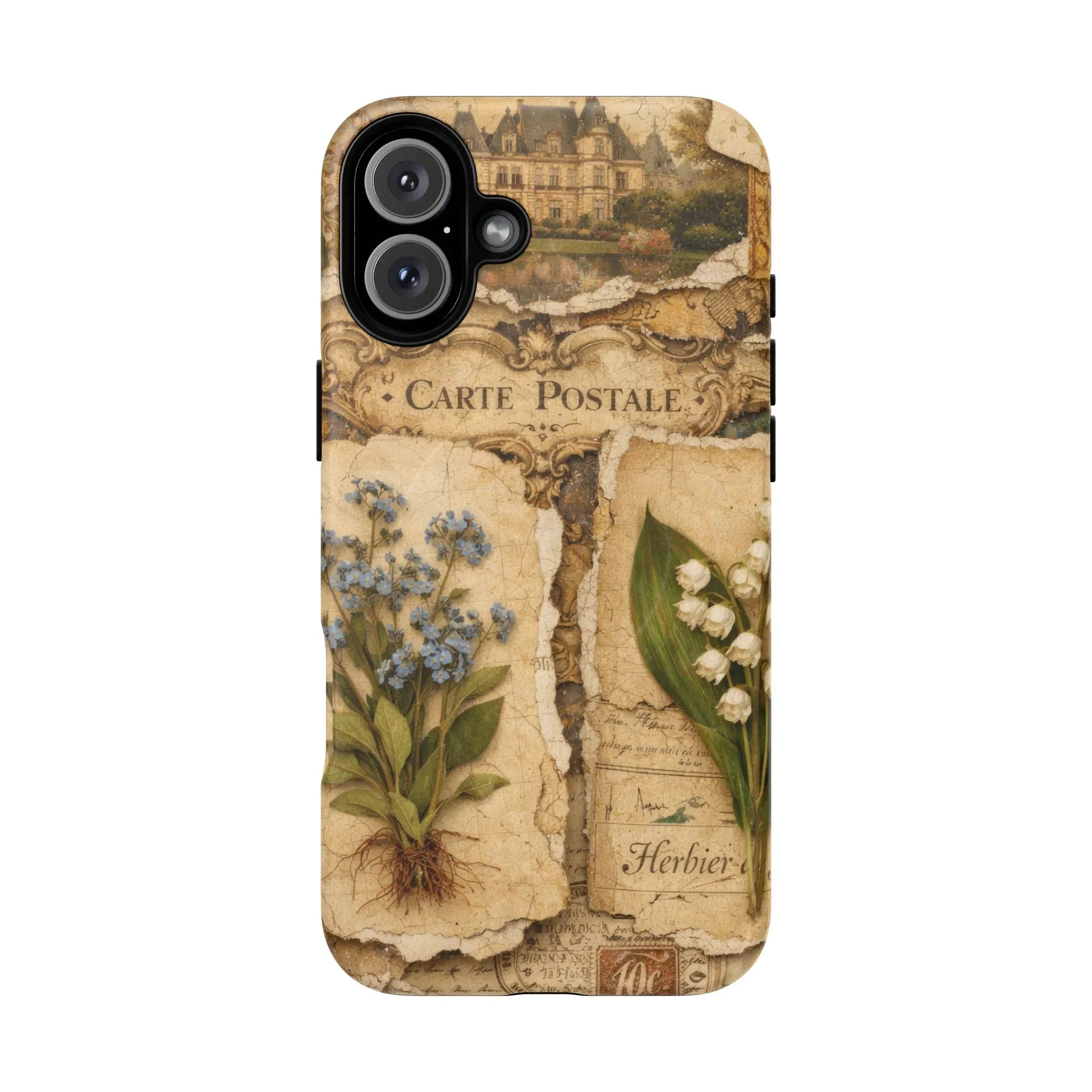 Vintage Botanical Postcard Phone Case for iPhone 13-17 - KARARMDESIGN