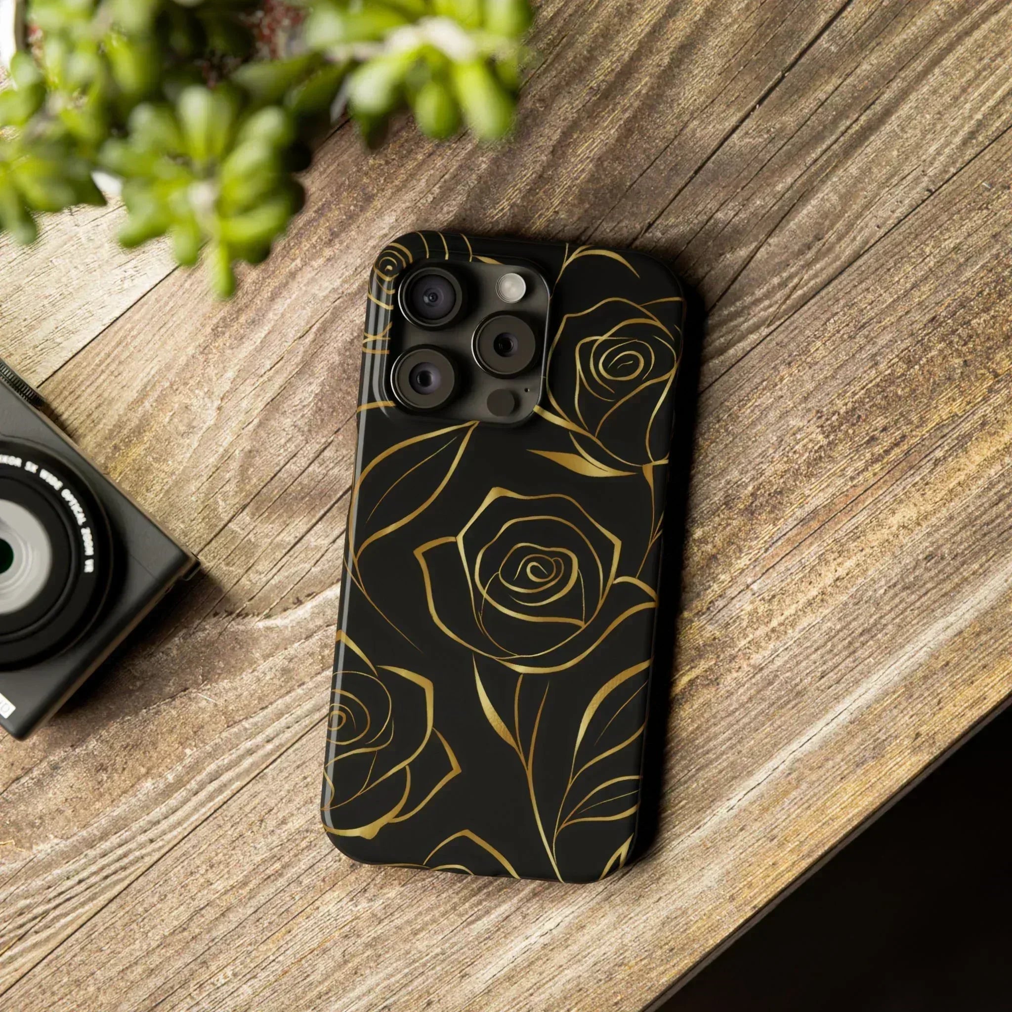 Golden Roses Phone Case for iPhone 15-17 - KARARMDESIGN