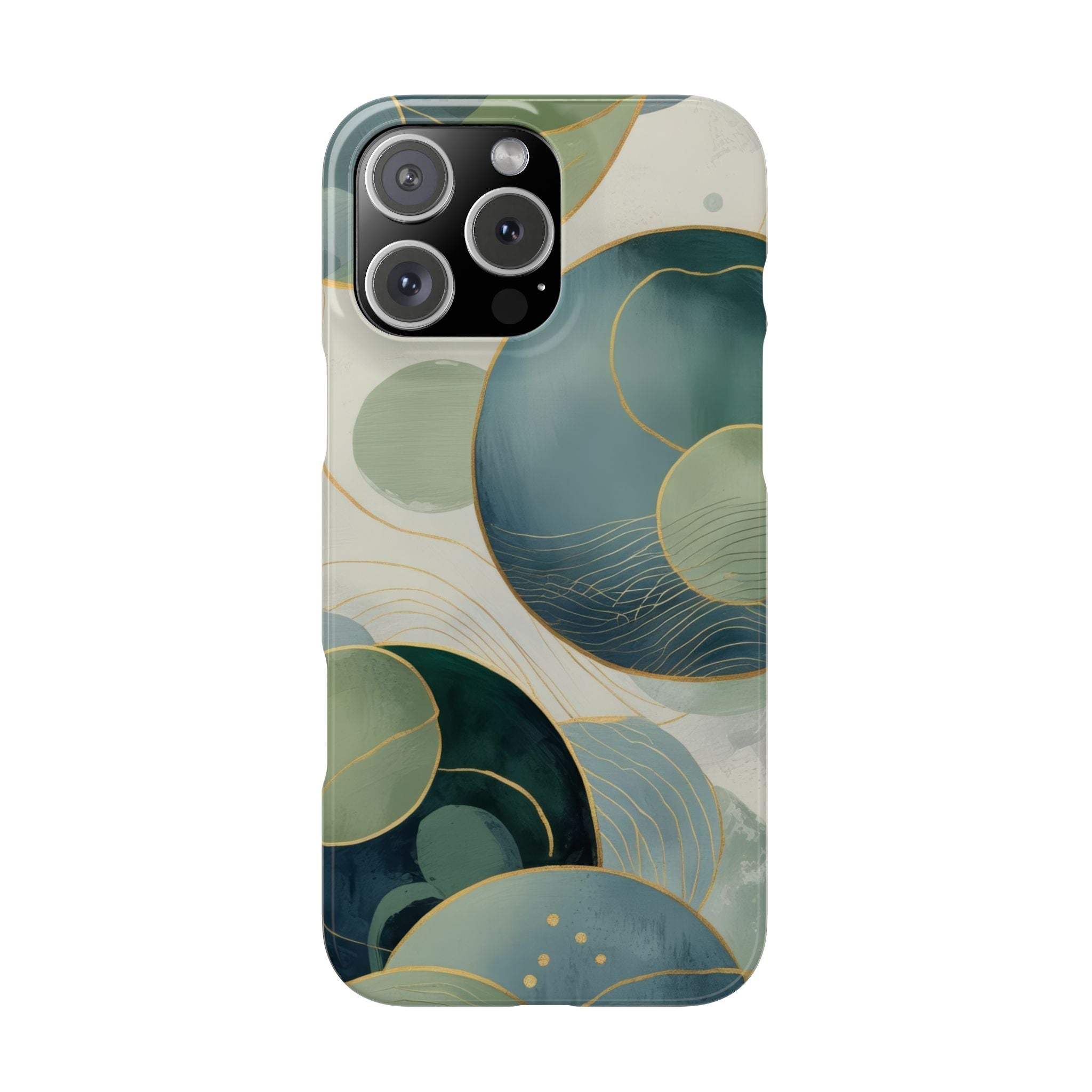 Abstract Teal Slim Phone Case for iPhone 15-16