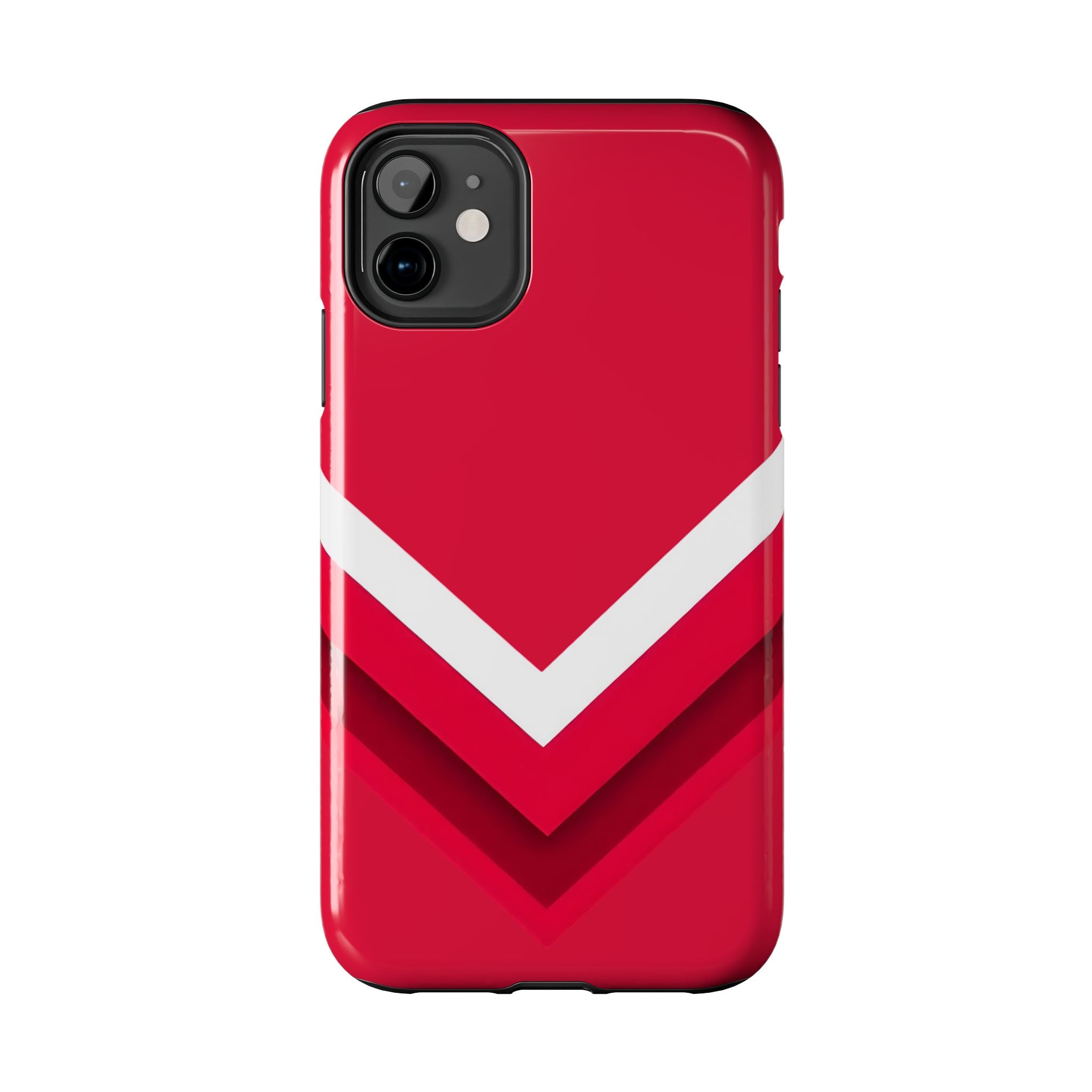 Red Chevron Armor Phone Case for iPhone 11–16 & Galaxy S21–S24
