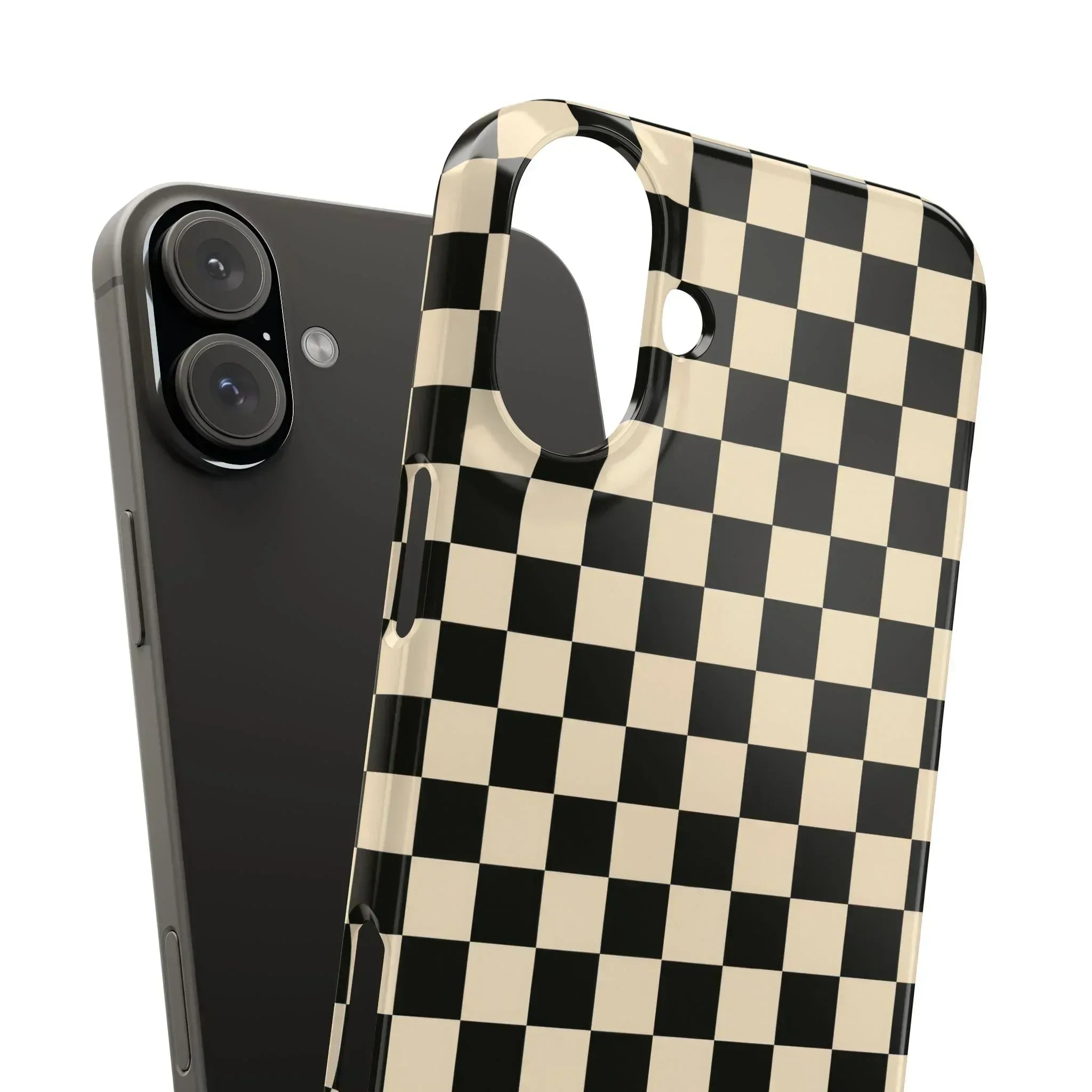 Stylish Matte Checker Phone Case for iPhone 11-17 and Galaxy S20-S25 - KARARMDESIGN