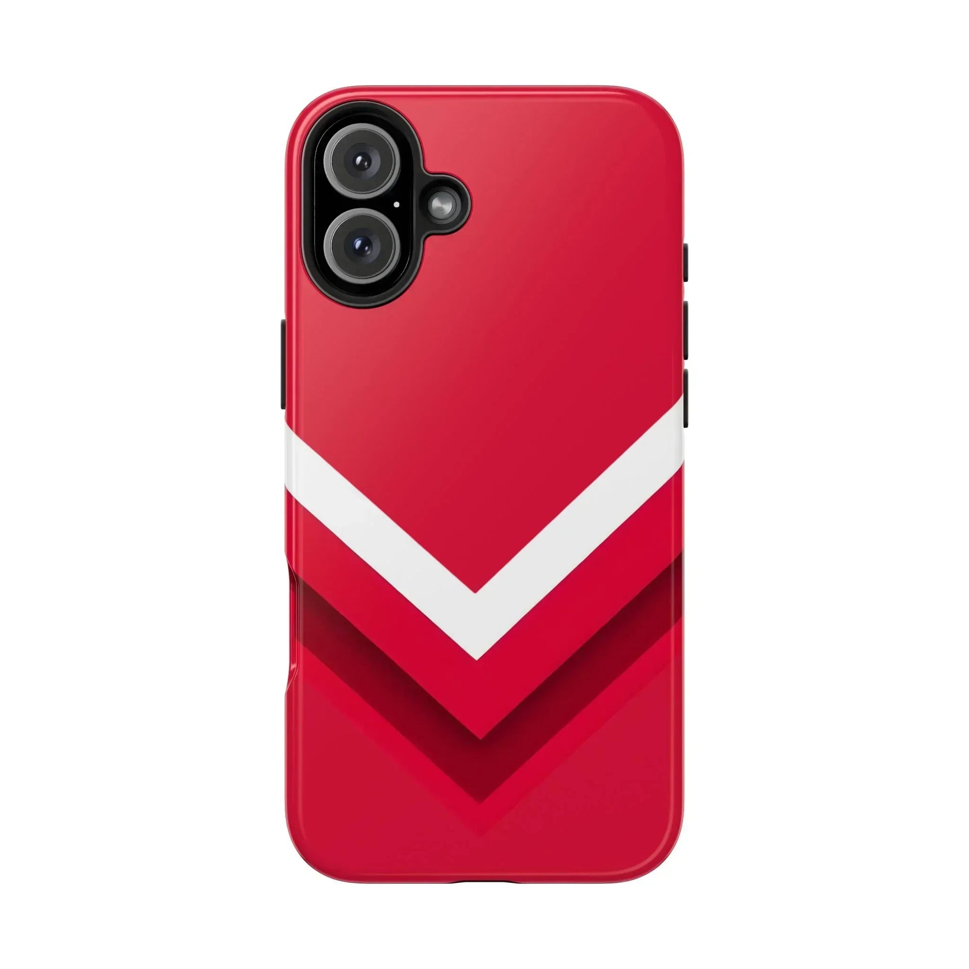 Red Chevron Armor Phone Case for iPhone 11–16 & Galaxy S21–S24 - KARARMDESIGN