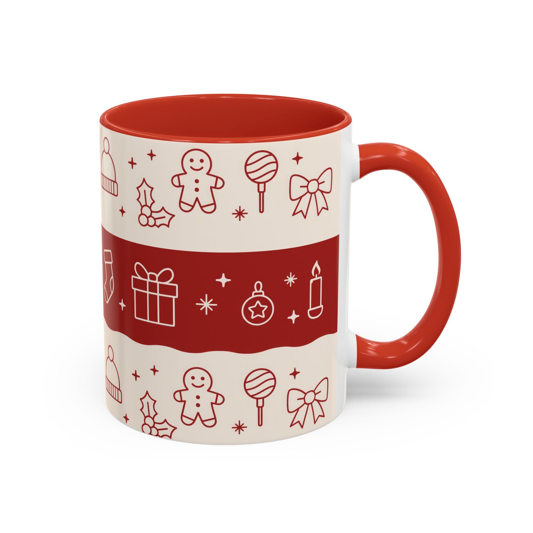 Holiday Cheer Icons Mug - Accent Coffee Mug (11, 15oz)