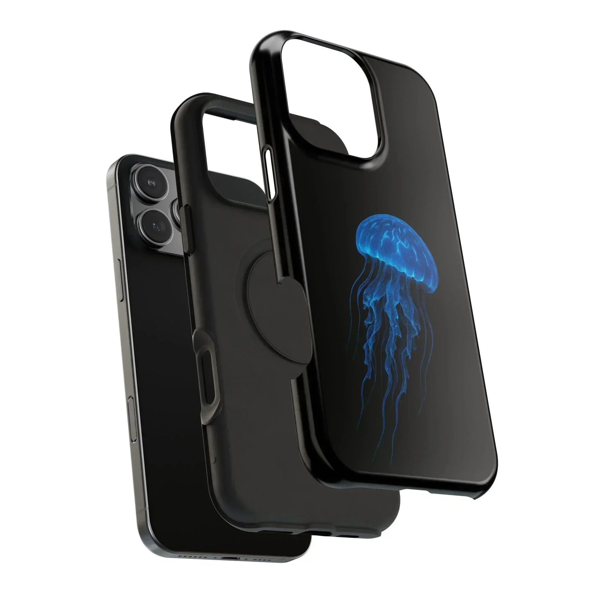 Blue Jellyfish Phone Case for iPhone 12-16 and Samsung Galaxy S21-S22 Models - KarArmDesign