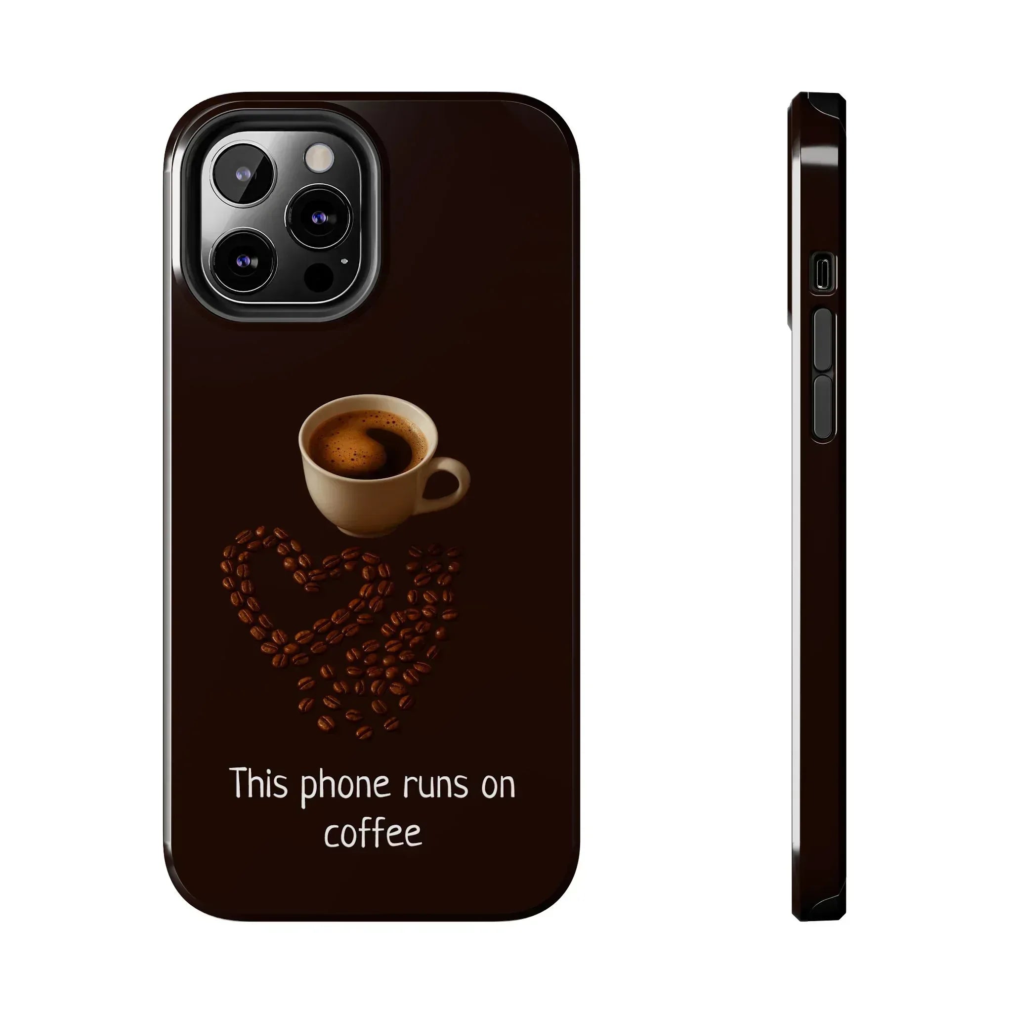 This Phone Runs On Coffee Quote Phone Case for iPhone and Galaxy - KARARMDESIGN