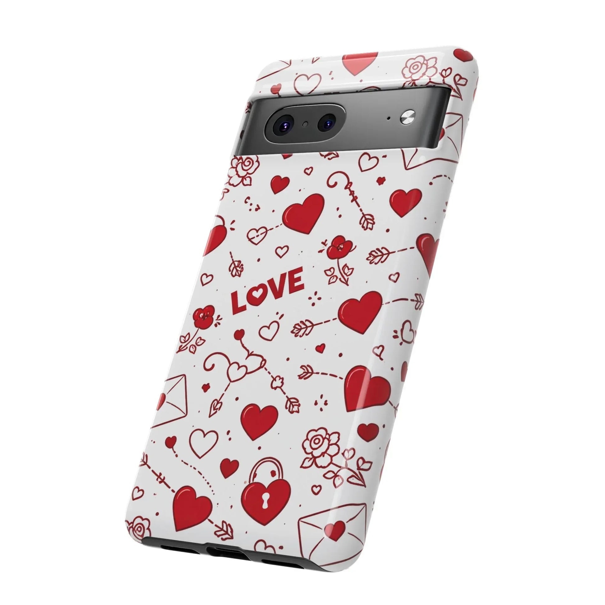 Love Doodles Valentine Phone Case for Google Pixel up to 9 - KARARMDESIGN