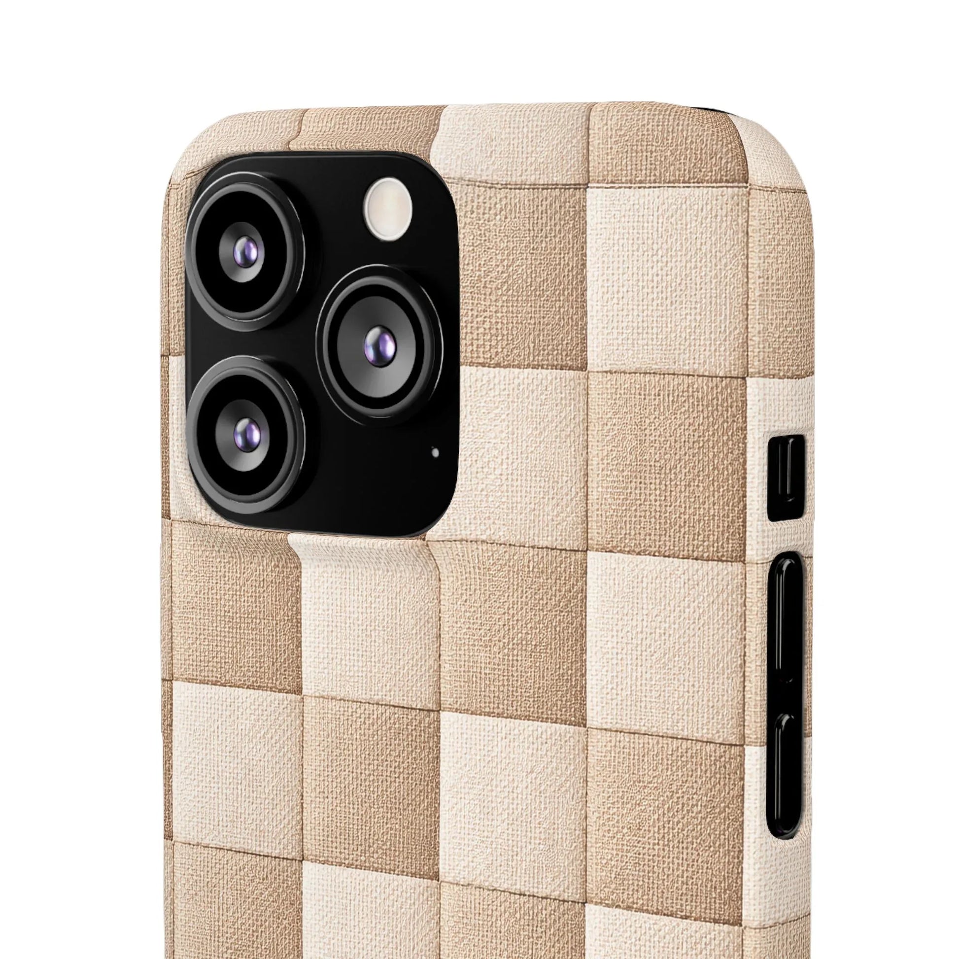 Beige Woven Phone Case for iPhone 11-17 and Galaxy S20-S25 - KARARMDESIGN