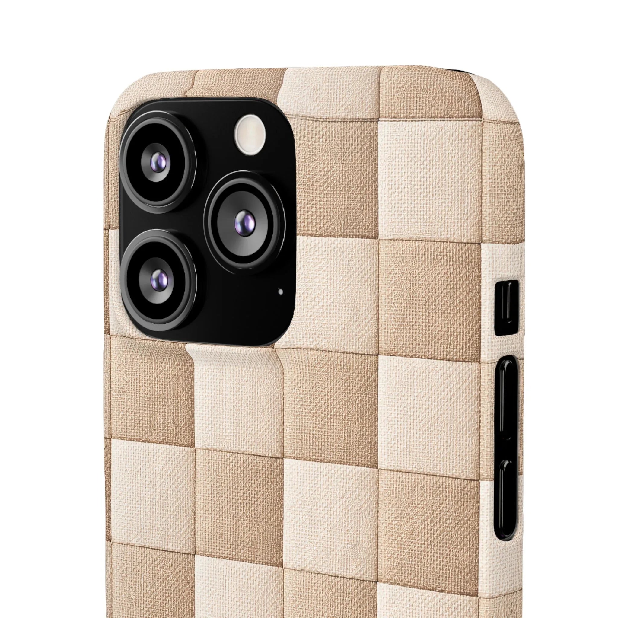 Beige Woven Phone Case for iPhone 11-17 and Galaxy S20-S25 - KARARMDESIGN