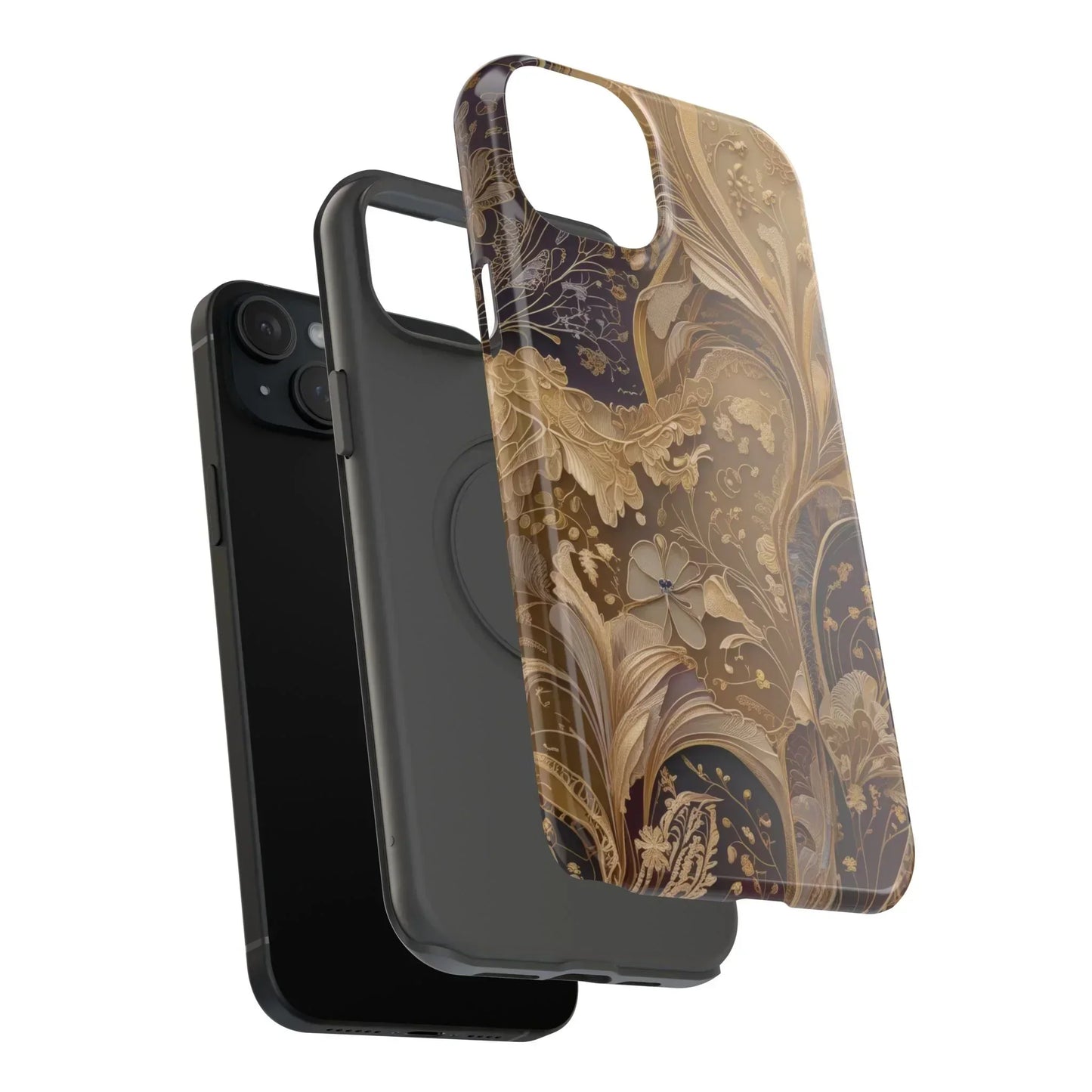 Botanical Luxury Design Impact-Resistant Phone Case for iPhone 12-16 and Galaxy S21-S22 Models - KarArmDesign
