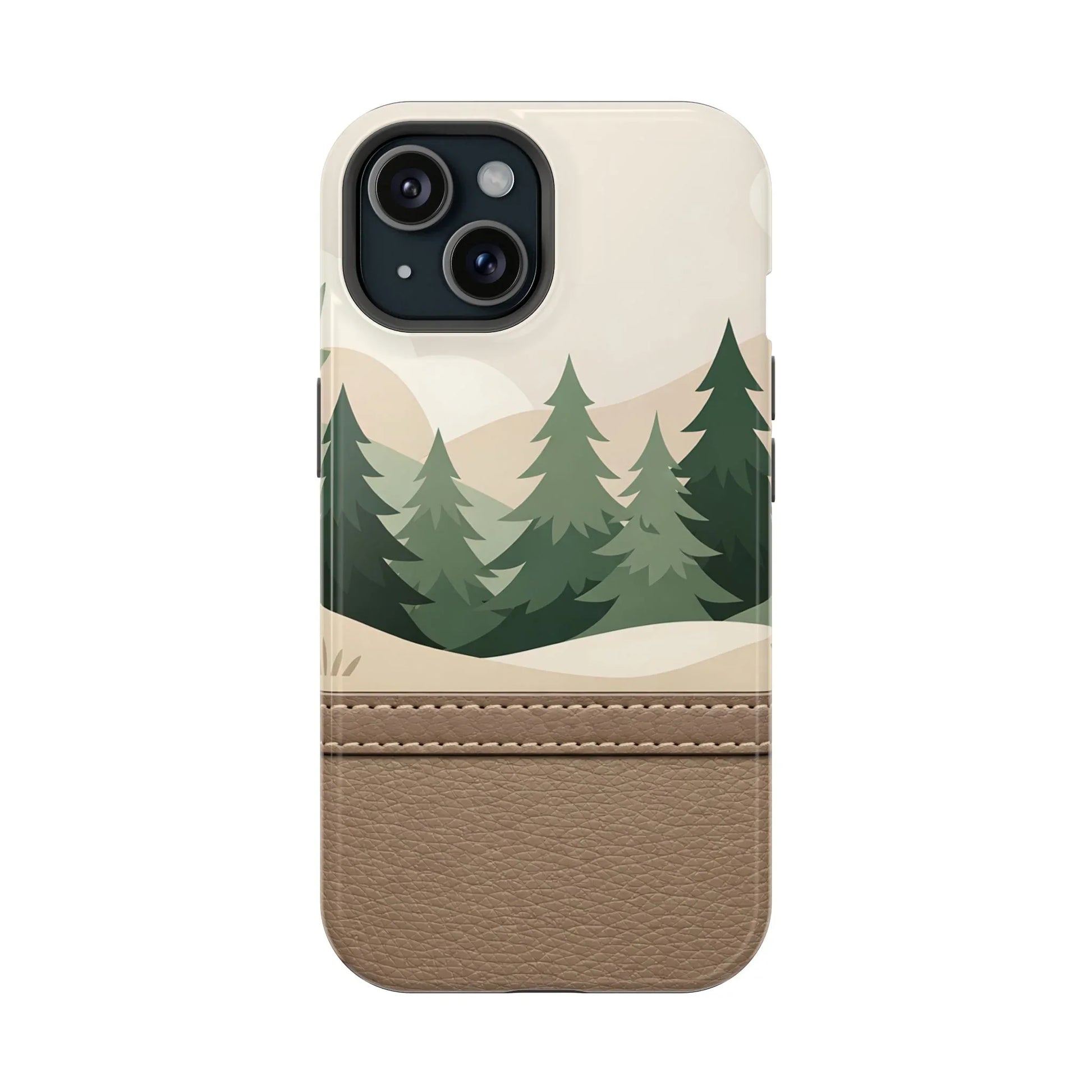Forest Leather Phone Case for iPhone 11-17 and Galaxy S21-S25 - KARARMDESIGN