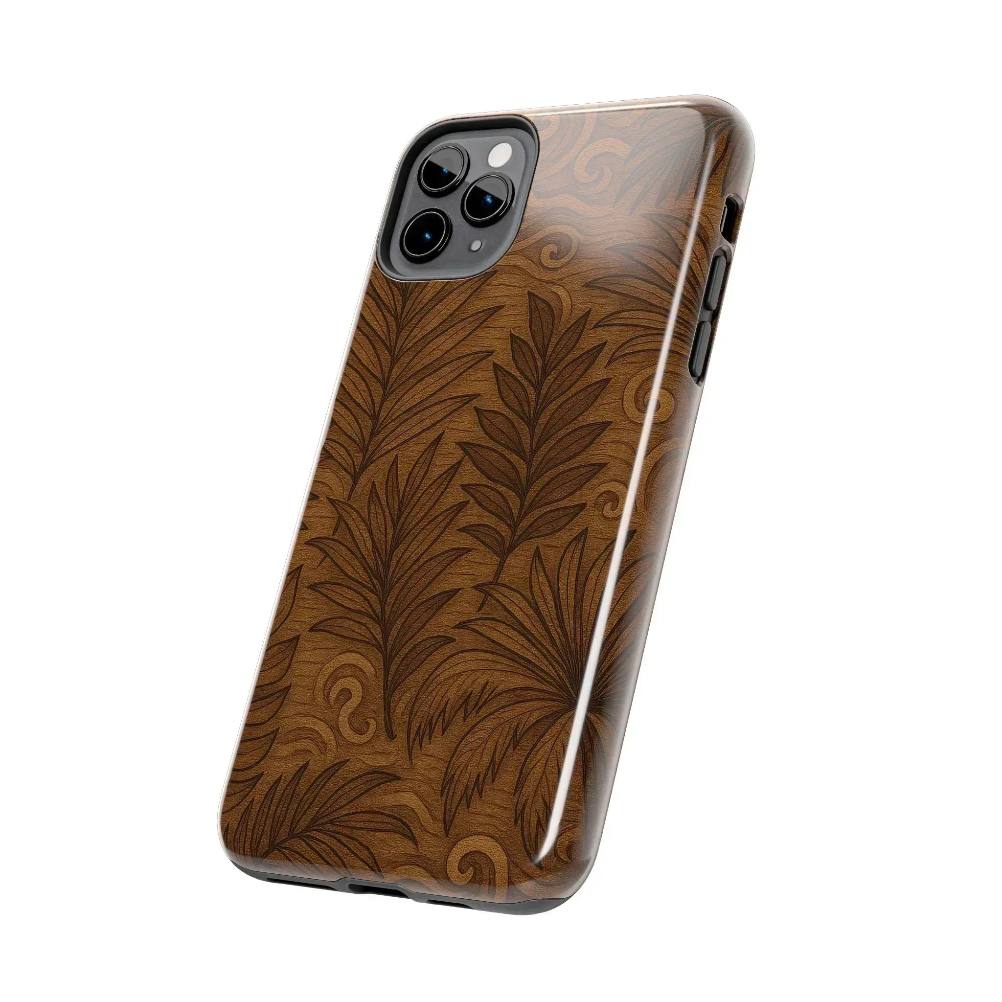 Wood Leaf Armor Phone Case for iPhone and Galaxy - KARARMDESIGN