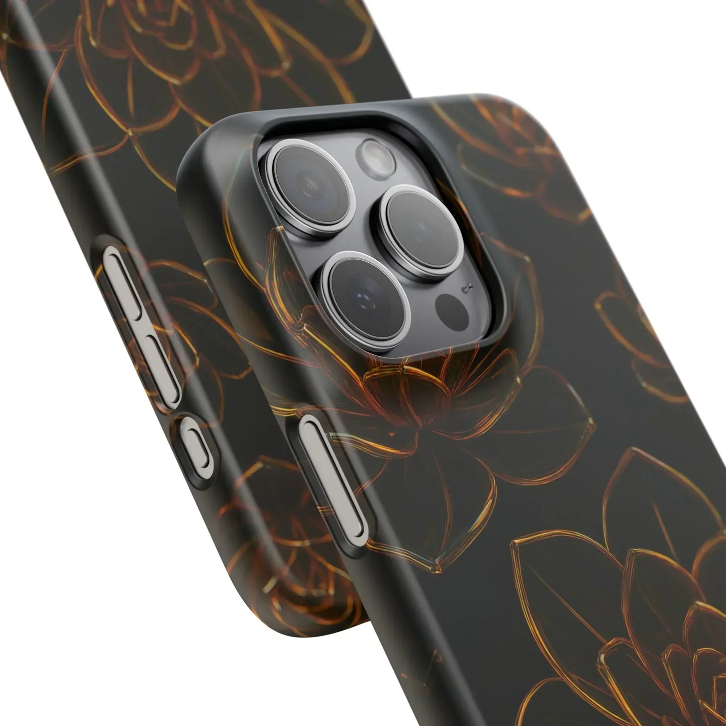Glass Flower Phone Case for iPhone 7-16 and Galaxy S10-S24 Models