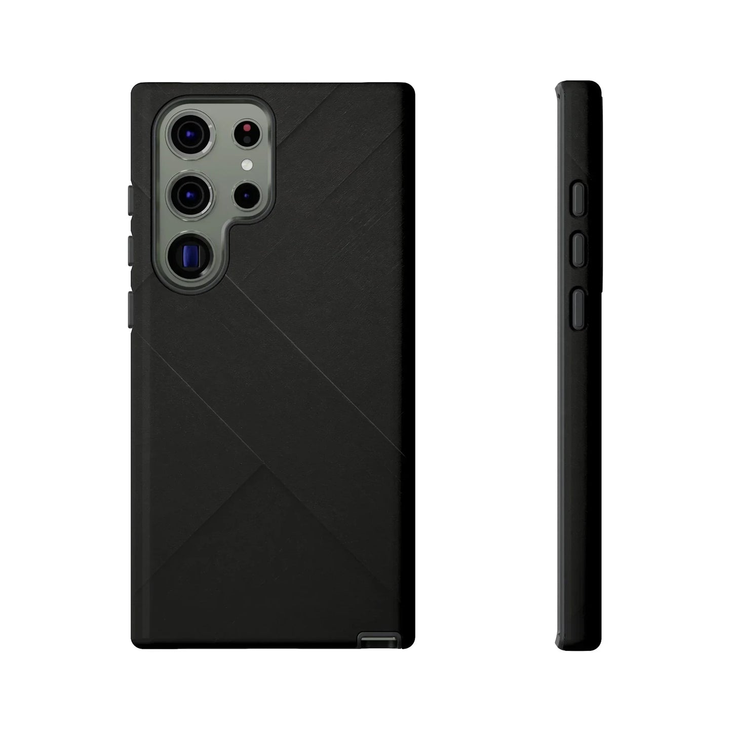 Matte Black Diagonal Line Phone Case for iPhone 8-16 and Galaxy S10-S25 Models - KarArmDesign