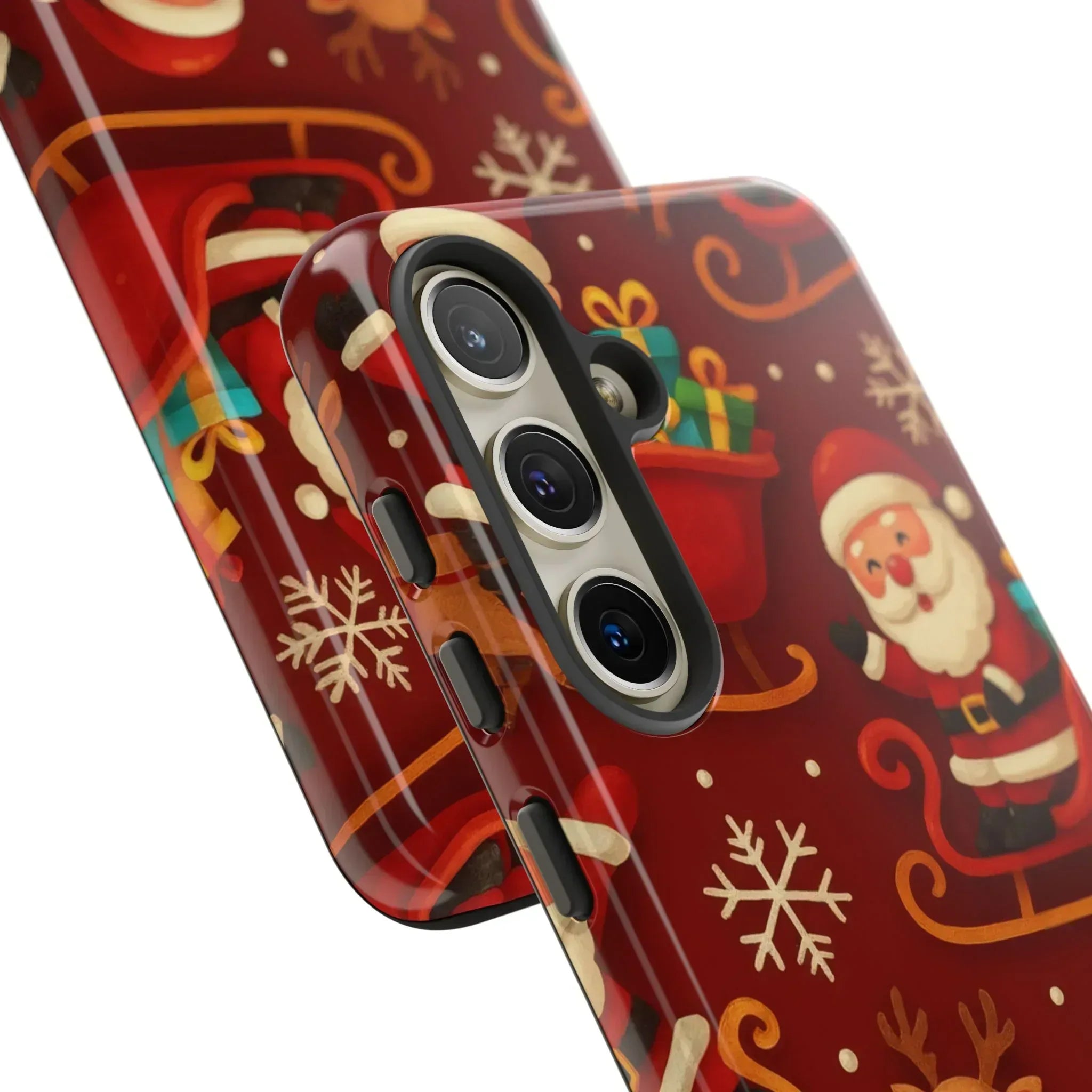 Santa Sleigh Ride Phone Case for iPhone 11-17 and Galaxy S10-S25 - KARARMDESIGN