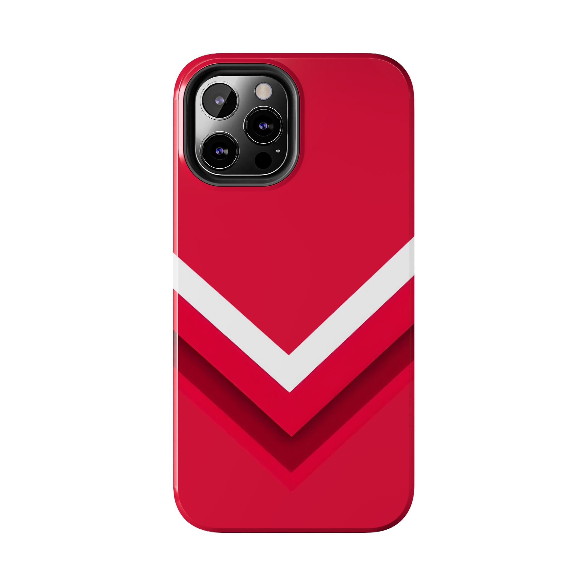 Red Chevron Armor Phone Case for iPhone 11–16 & Galaxy S21–S24