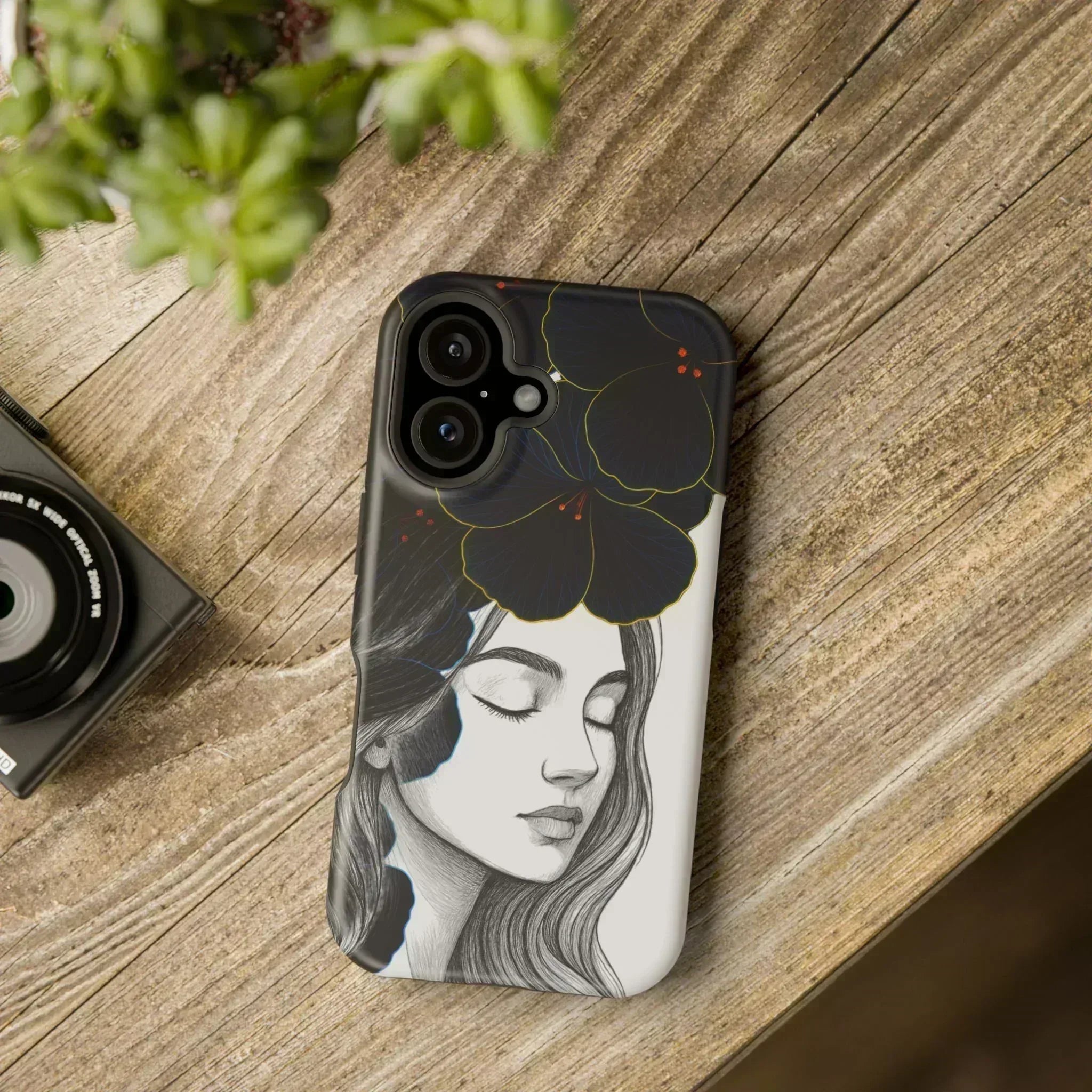 Dark Floral Elegance Phone Case for iPhone 13-16 - KARARMDESIGN
