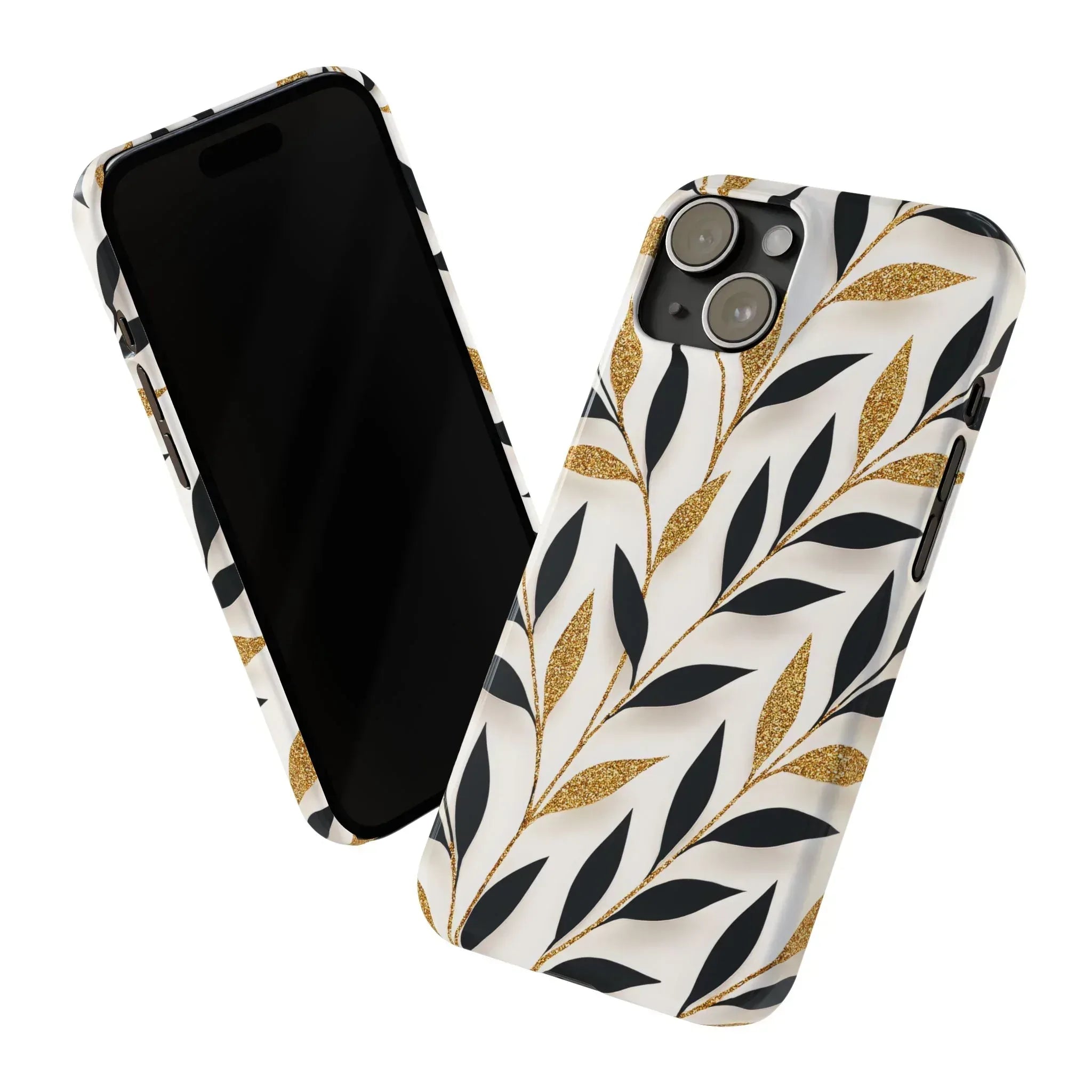 Botanical Gold Leaf Phone Case for iPhone 11-17 - KARARMDESIGN