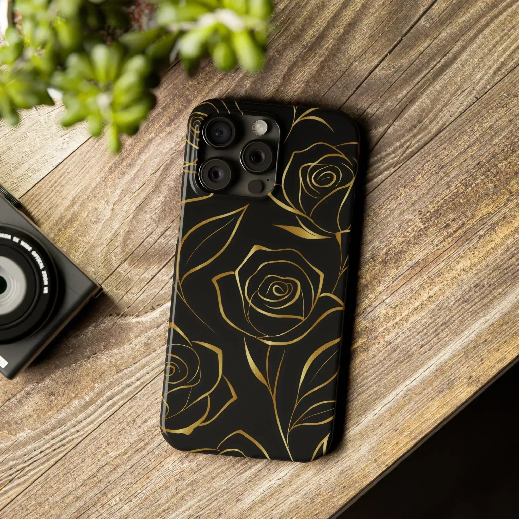 Golden Roses Phone Case for iPhone 15-17 - KARARMDESIGN