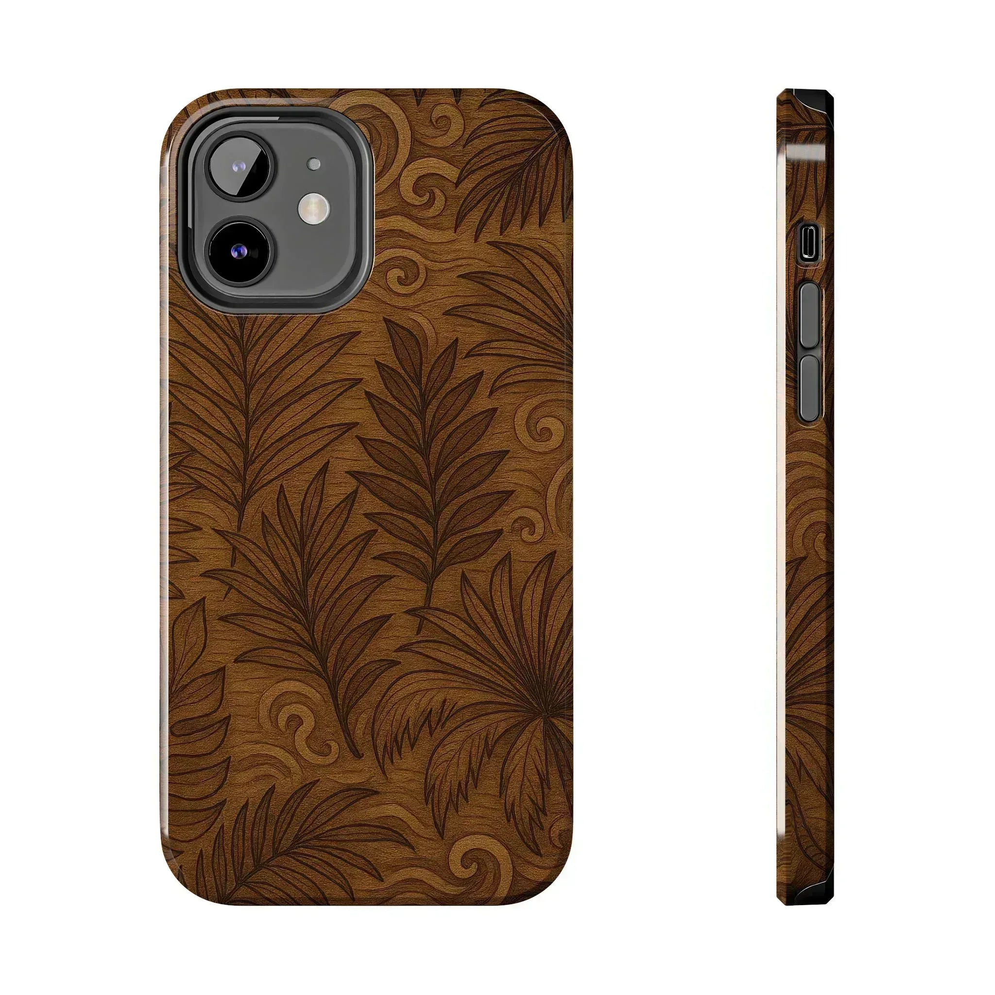 Wood Leaf Armor Phone Case for iPhone and Galaxy - KARARMDESIGN