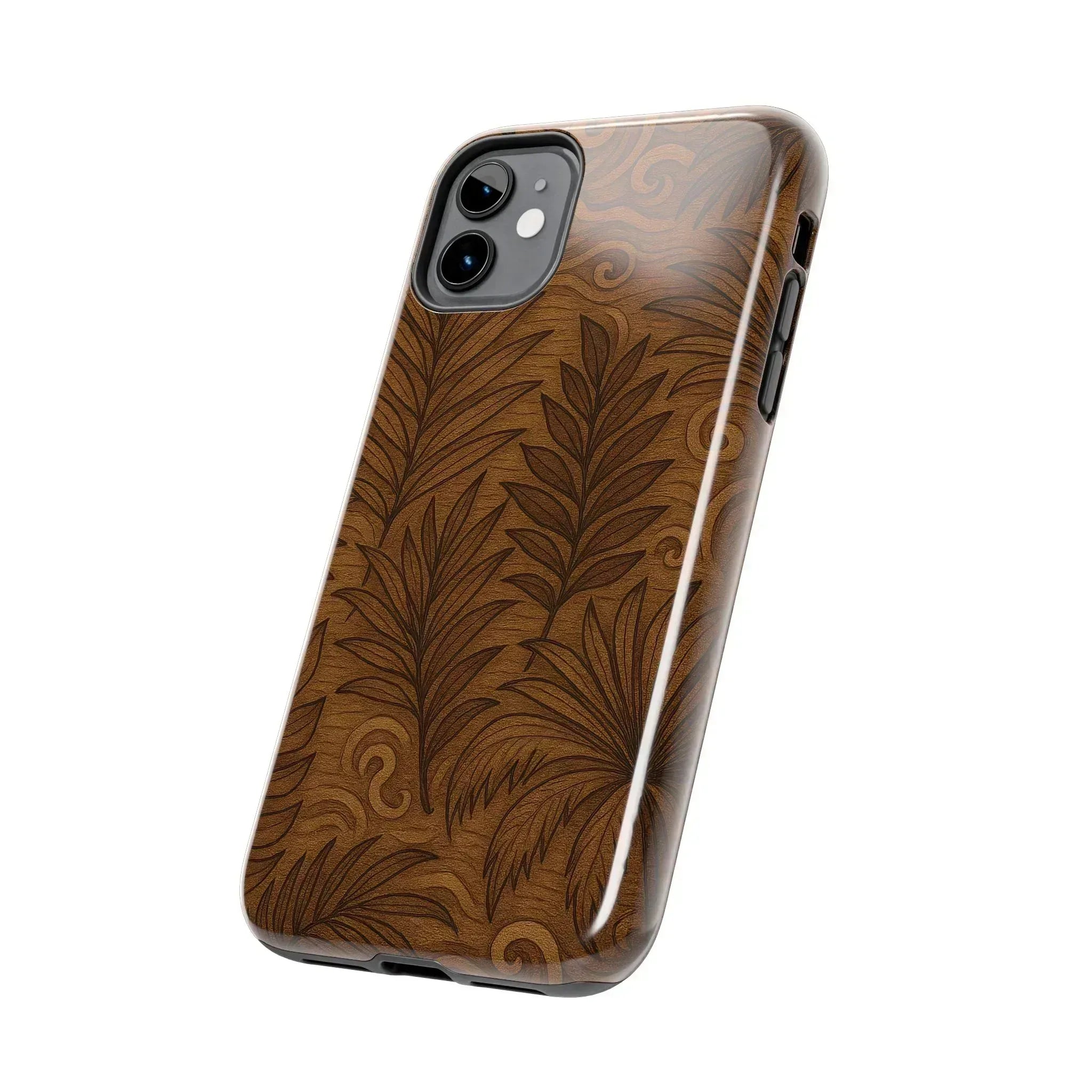 Wood Leaf Armor Phone Case for iPhone and Galaxy - KARARMDESIGN