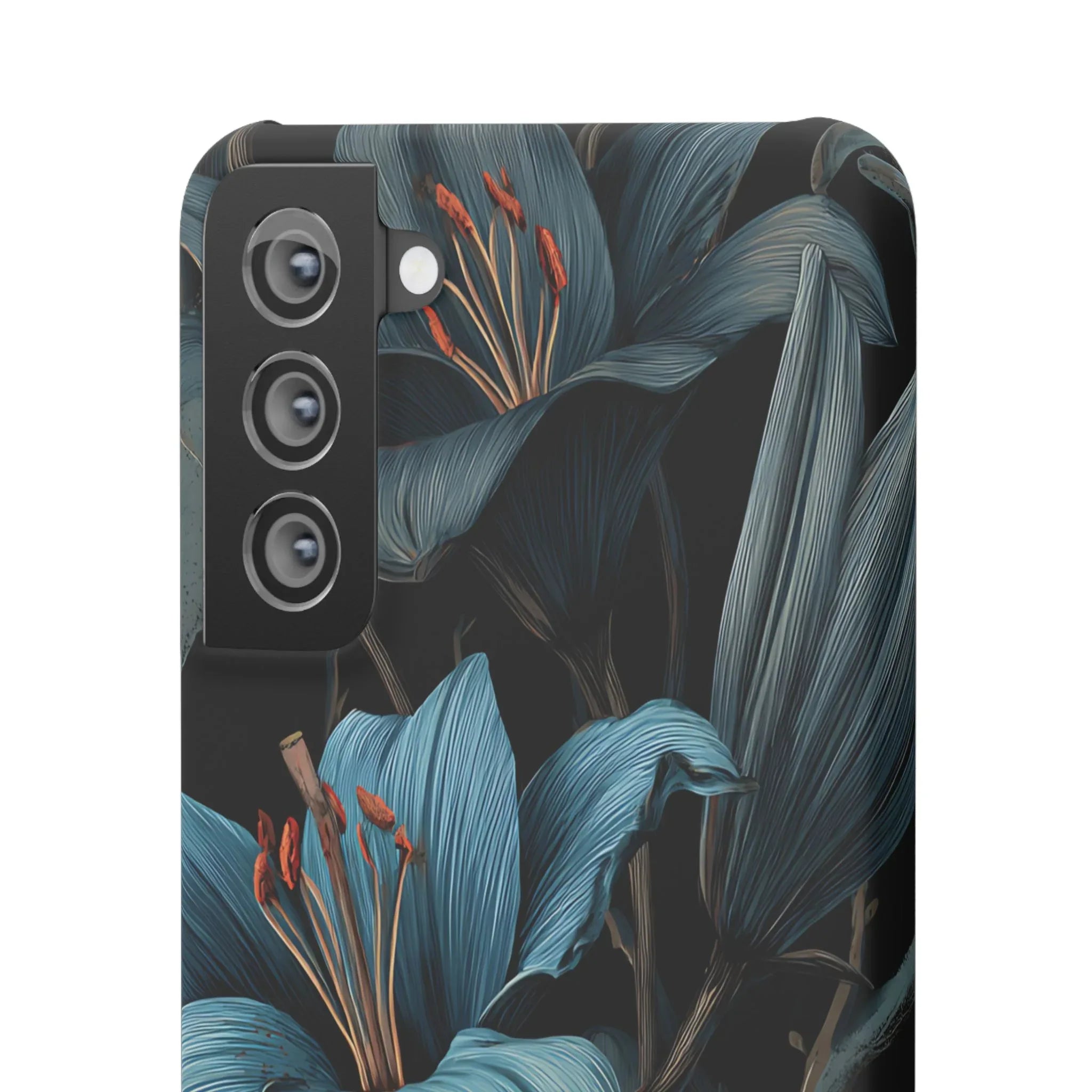 Blue Lily Floral Phone Case for iPhone 11-17 and Galaxy S20-S25 - KARARMDESIGN