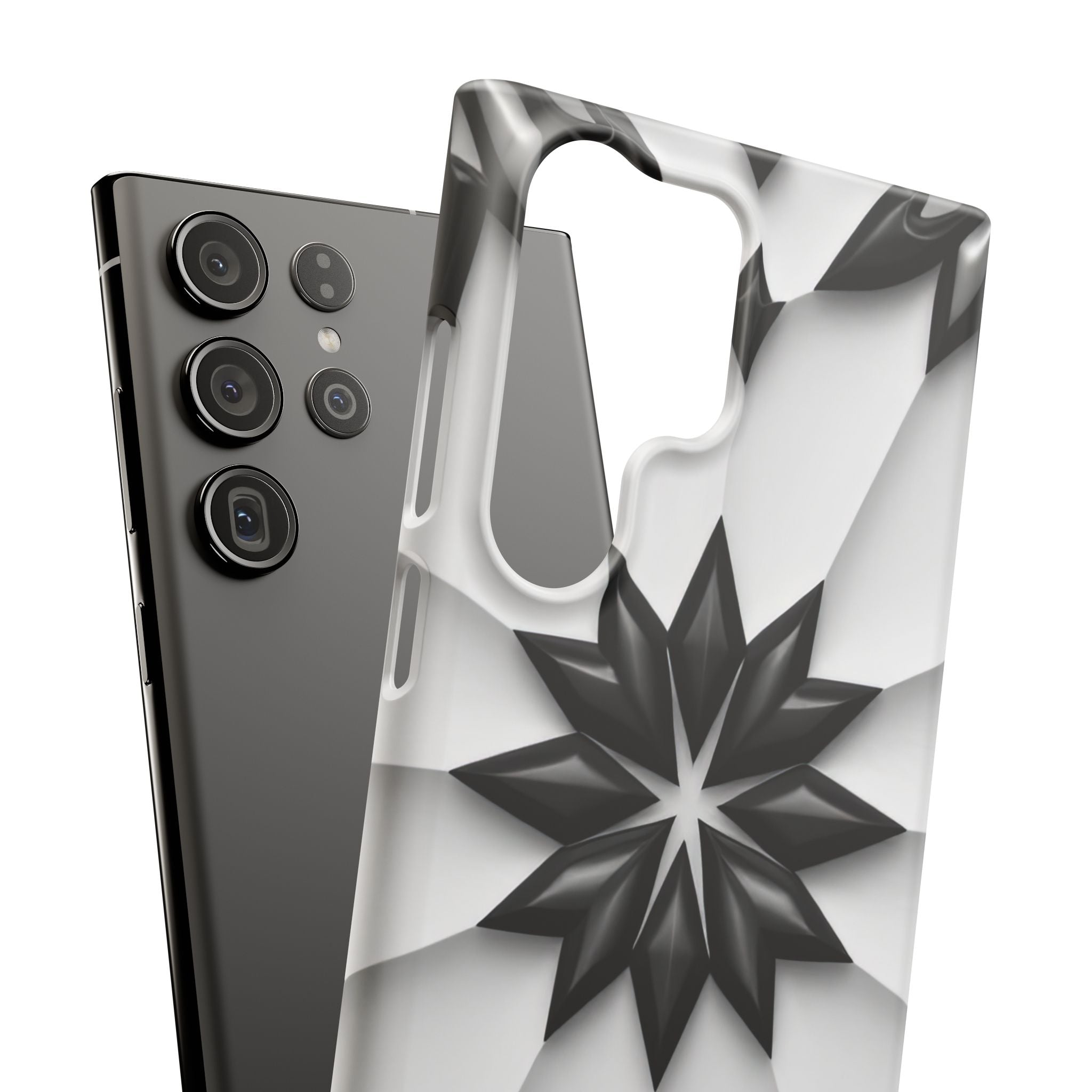 Black & White Geometric Snap Case for iPhone & Samsung Galaxy