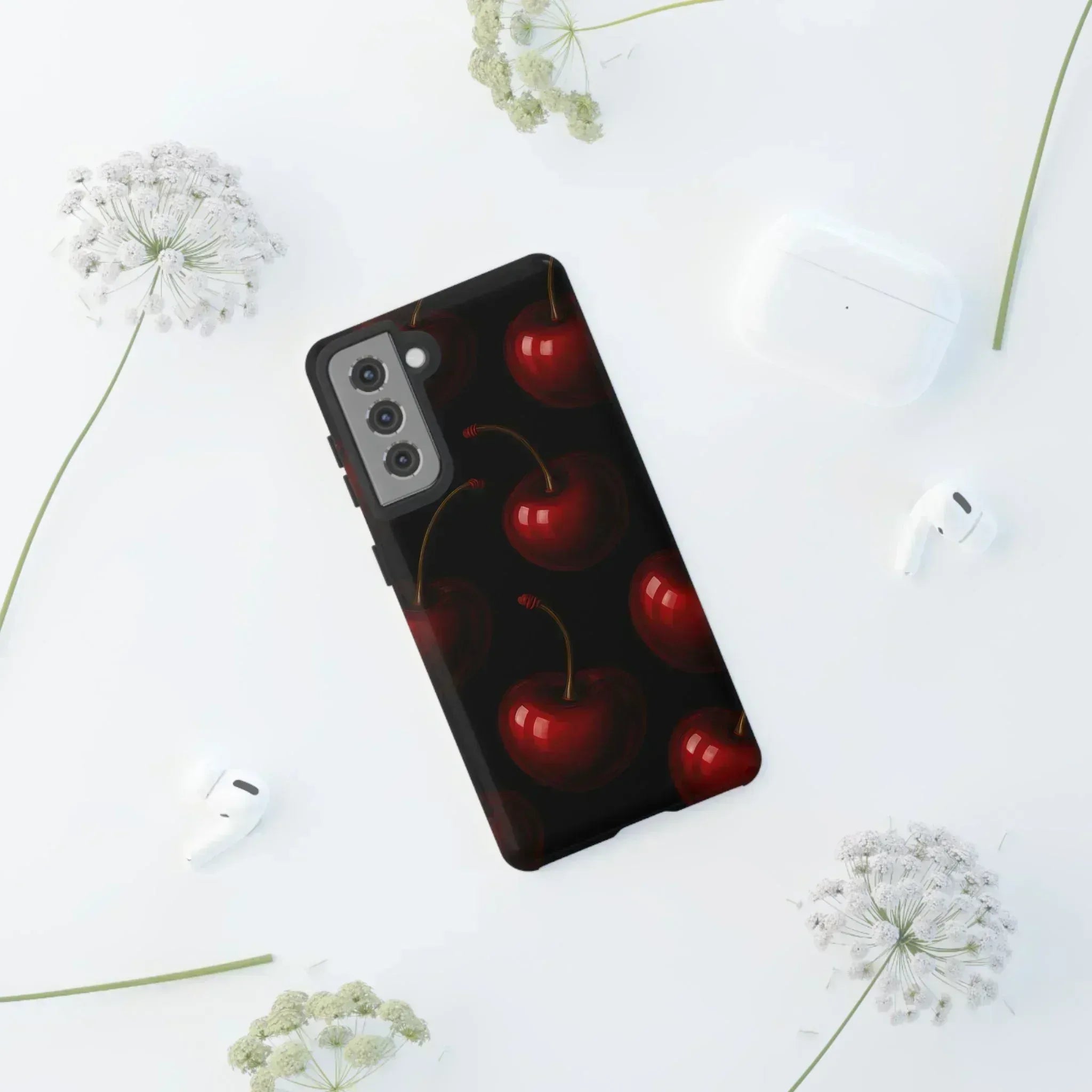 Cherry Phone Case for iPhone X-16 and Galaxy S20-S25 - KARARMDESIGN